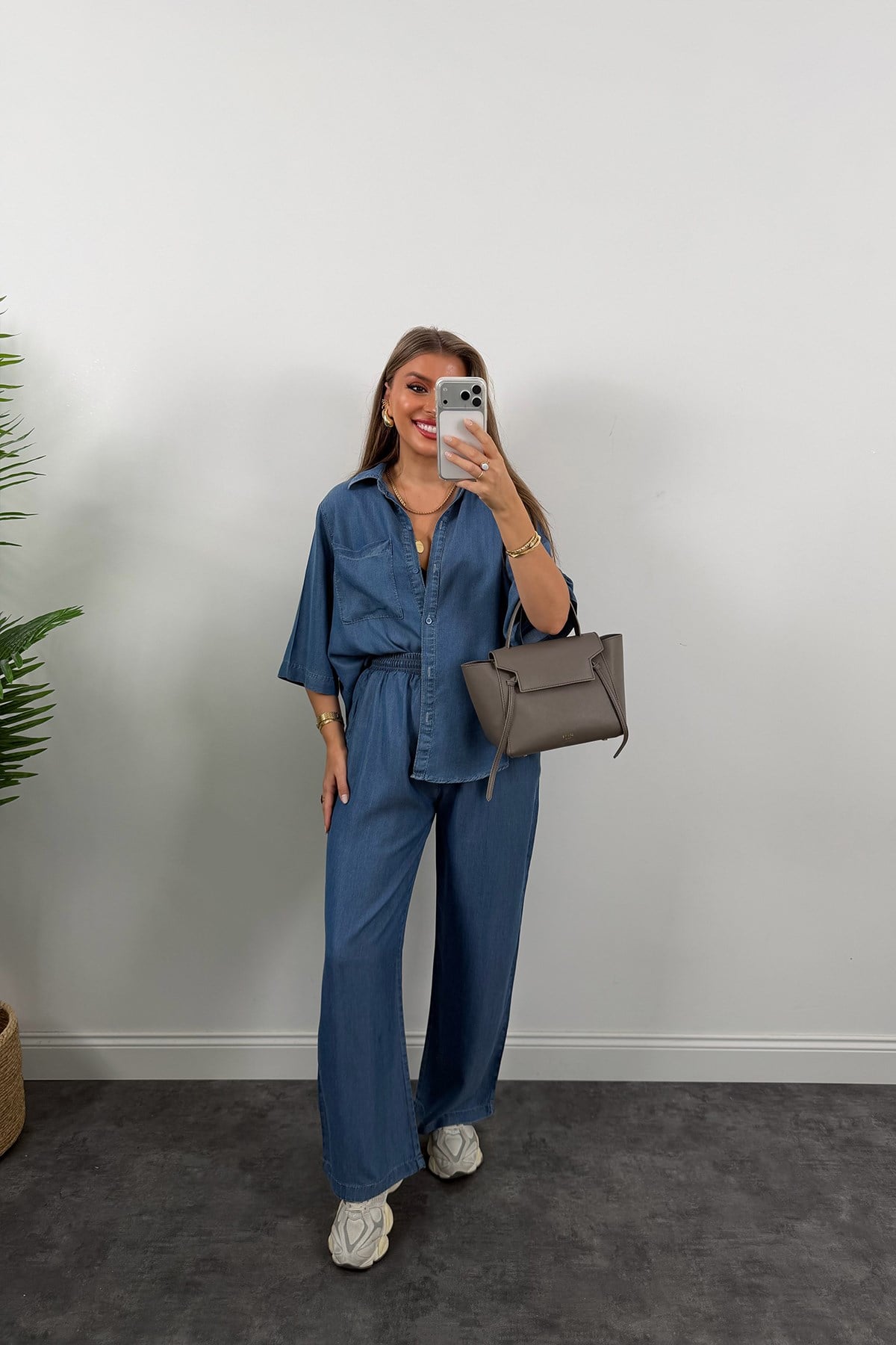 Premium Seri Tensel Jean Takım Klasik Mavi