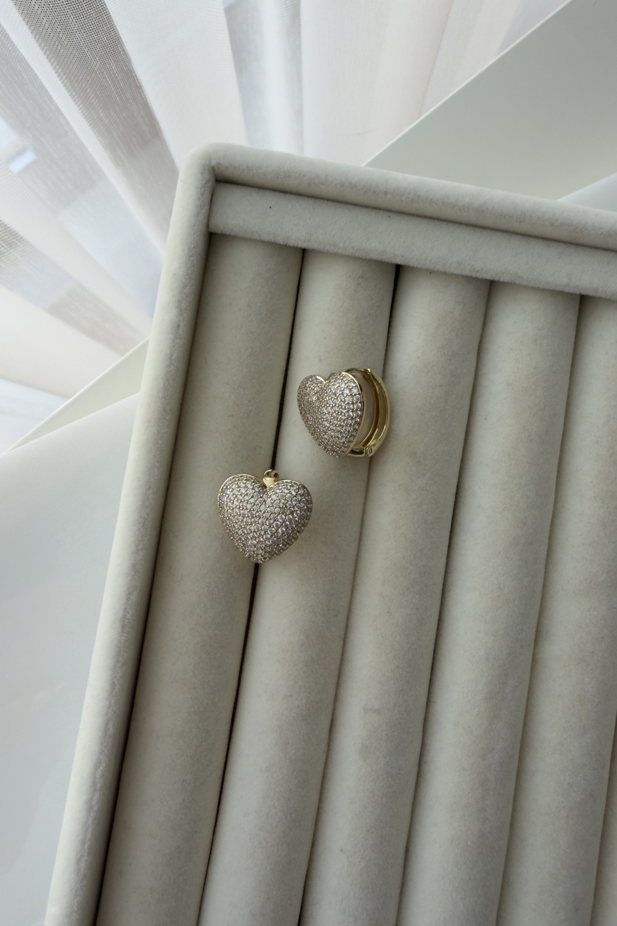 Xupıng Pırıltılı Kalp Küpe