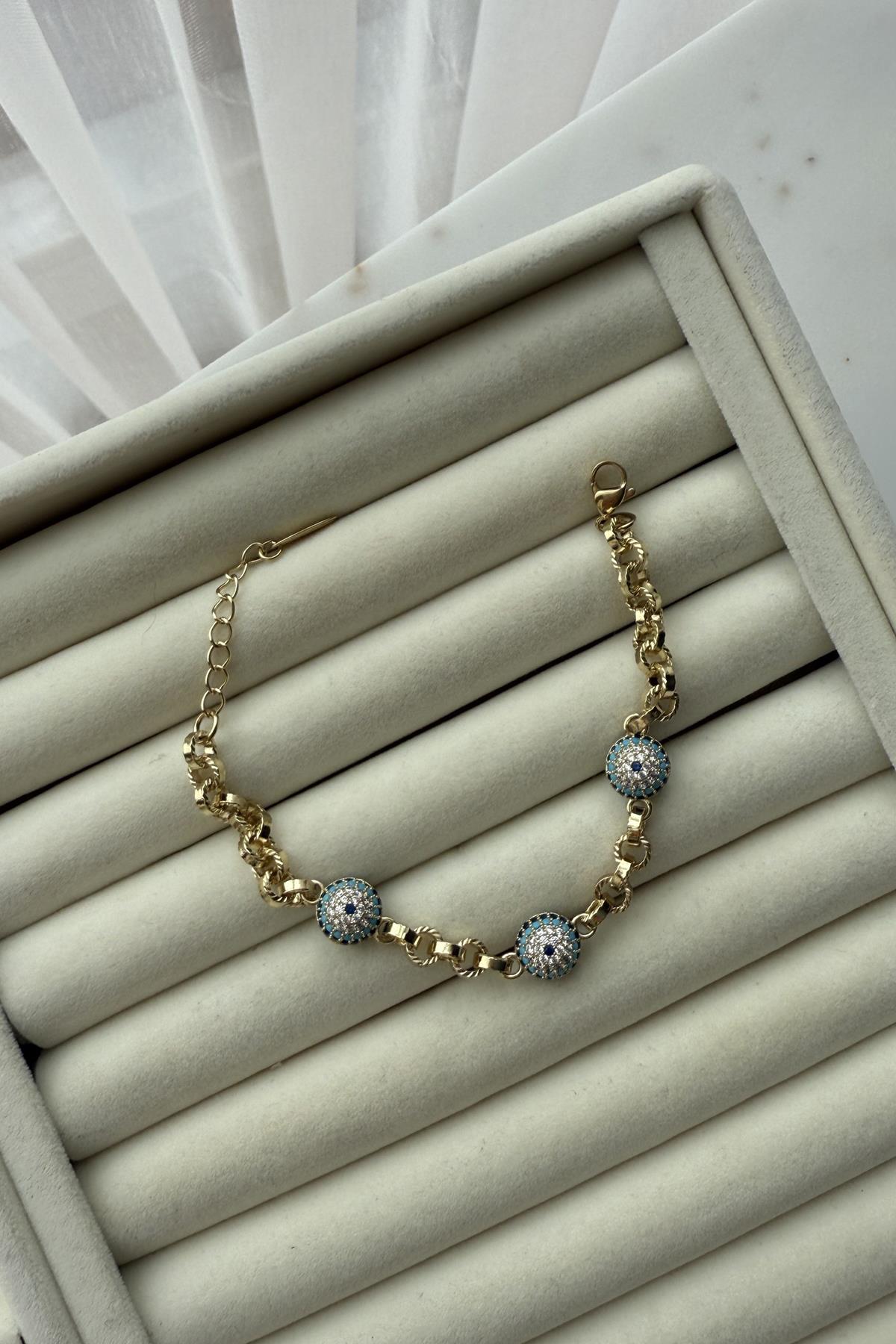 Xupıng Renkli Zirkon Taş Göz Bileklik