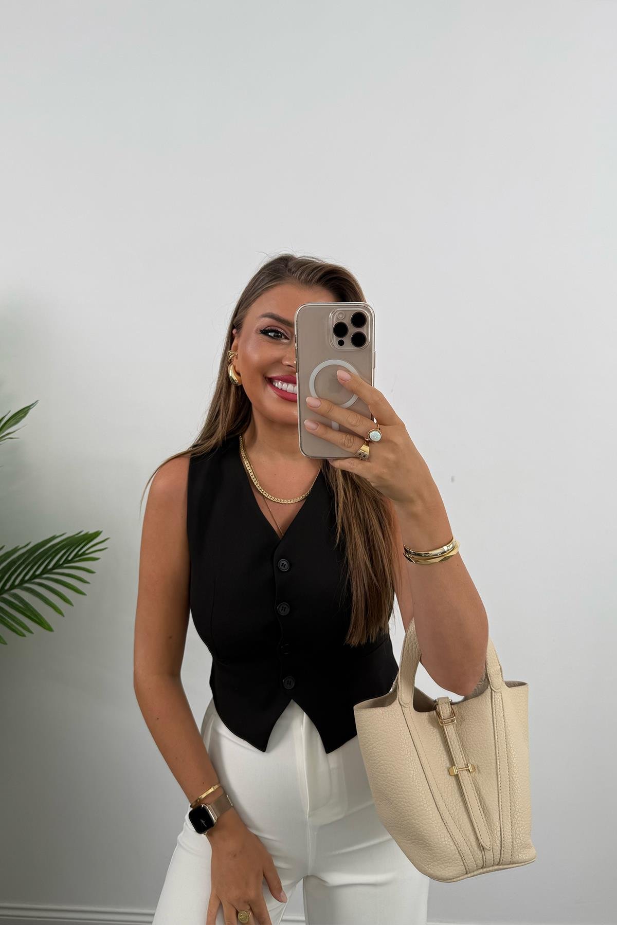 Zra Model Double Atlas Kumaş Astarlı Basic Yelek Siyah 