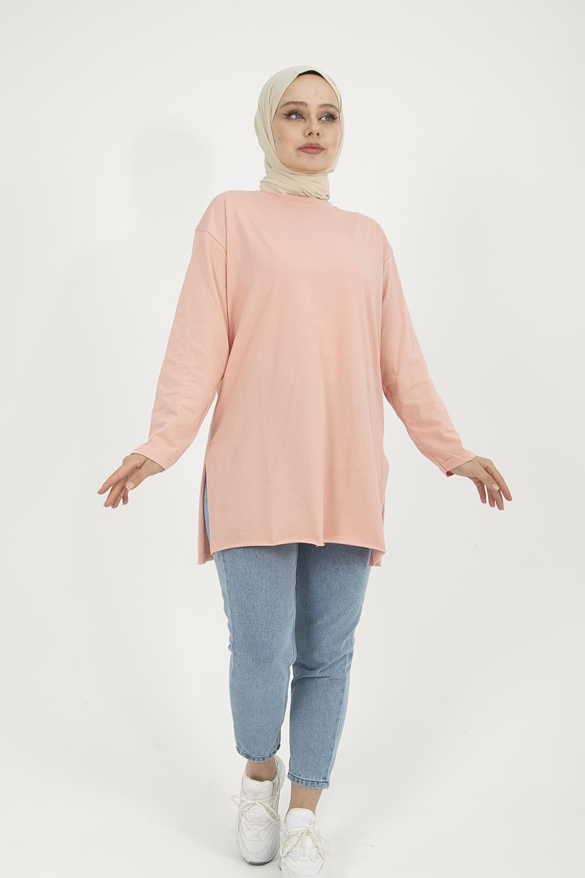 Kadın Pudra Uzun Kol Tshirt