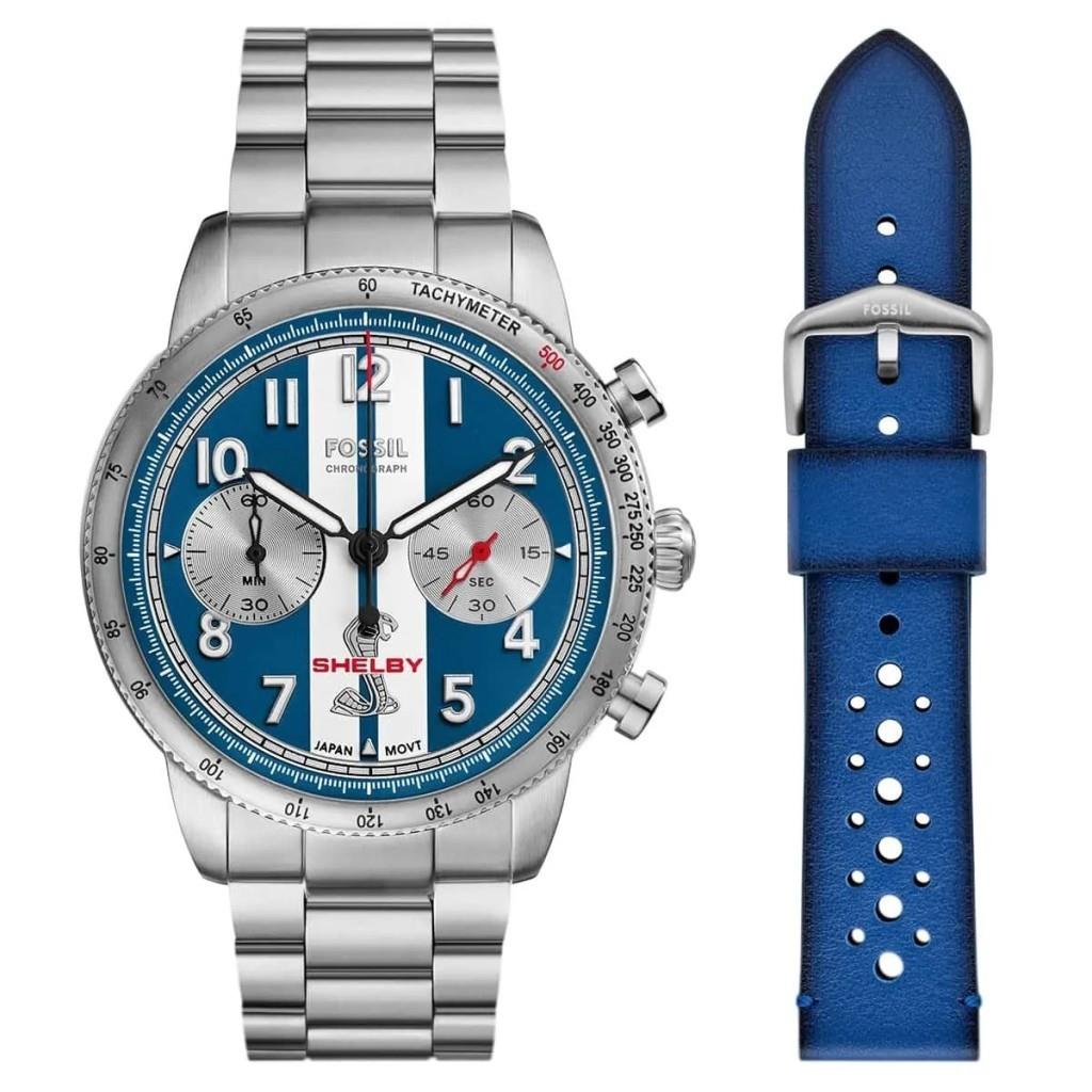 Fossil FLE1209SET Shelby x Fossil Grand Tourer Limited-Edition Erkek Kol Saati ve Yedek Kordon
