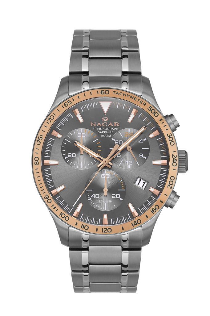 Nacar 34-25B019-TGRM Titanyum Erkek Kol Saati