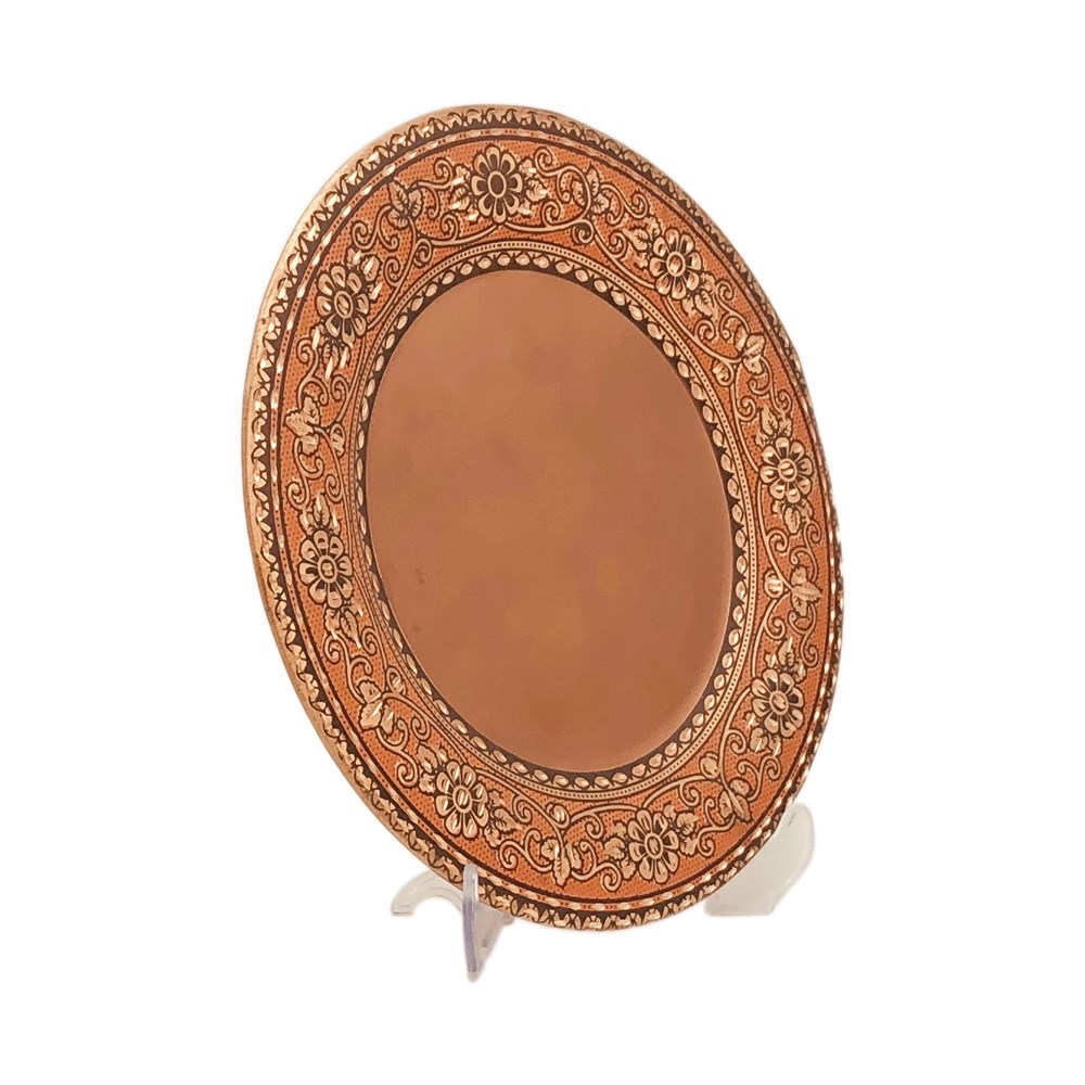 TİCİMAXTabakDekoratif Turuncu Bakır Tabak 24cm