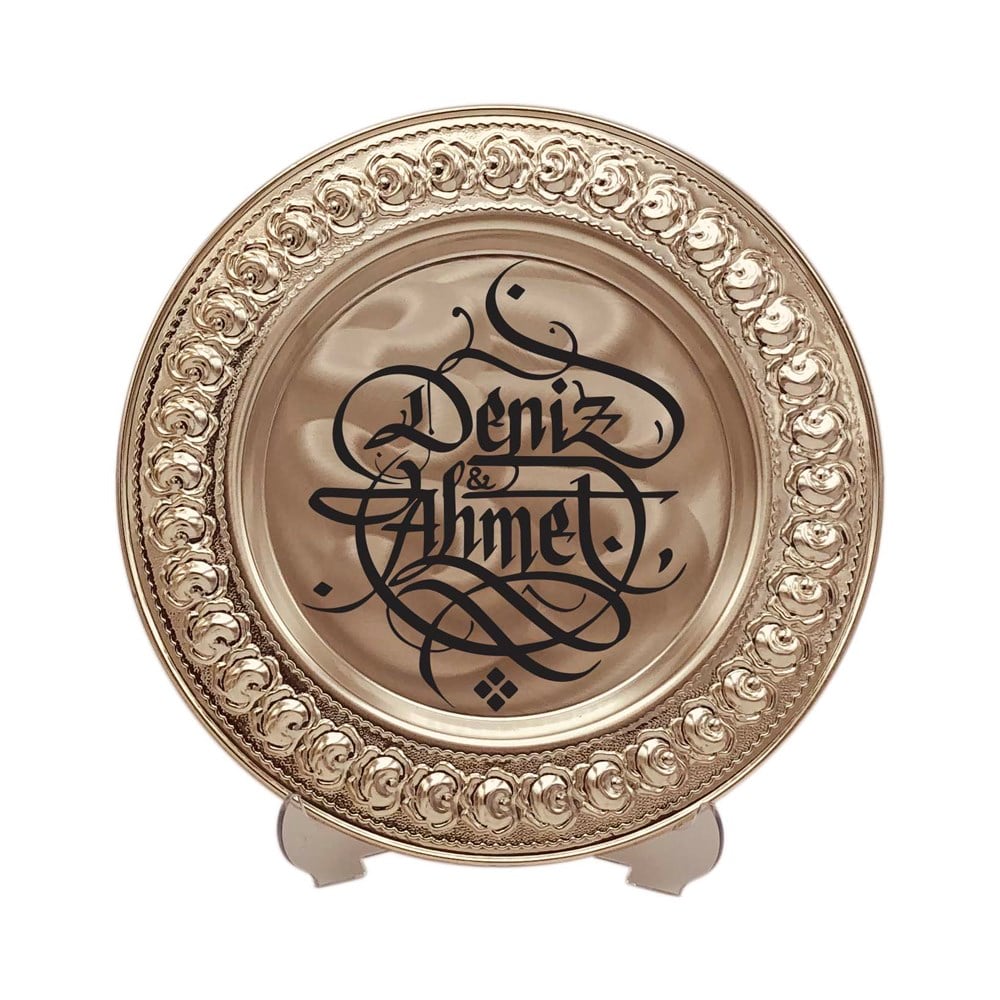 TİCİMAXTabakGümüş Renkli Metal Tabak 25cm