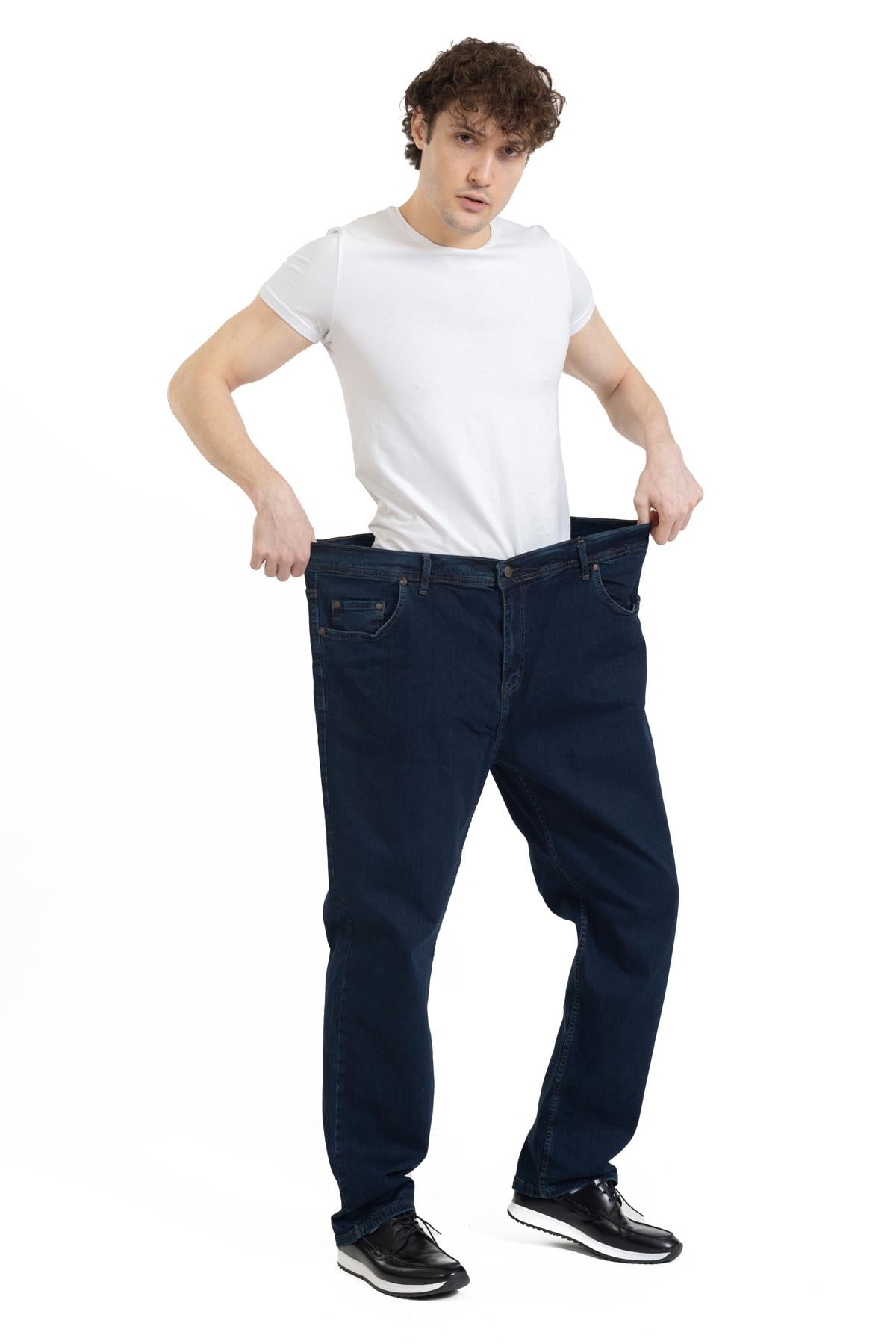 Erkek Jumbo Boy Battal Büyük Beden Geniş Kalıp Kot Pantolon 722
