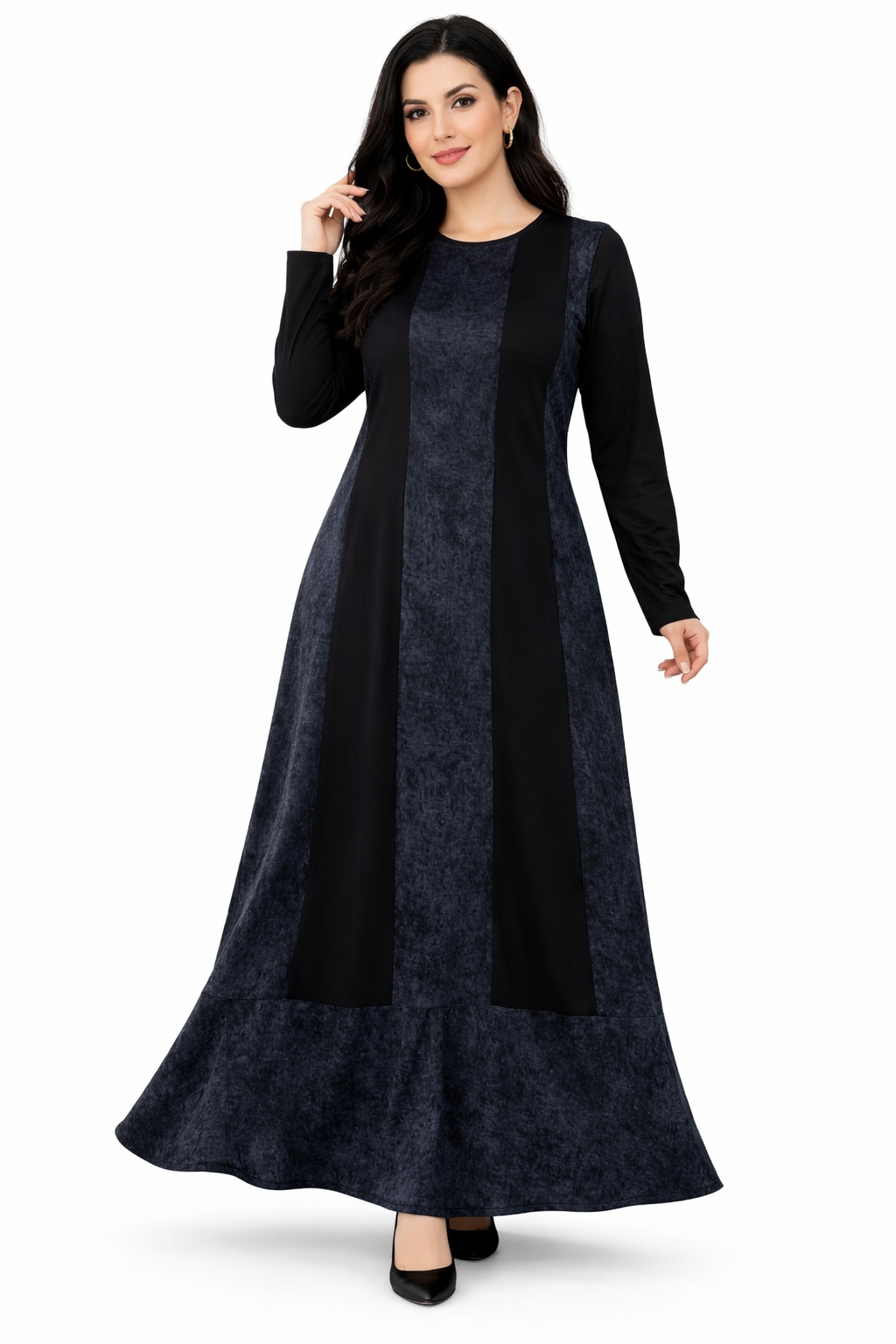 Kadın Orta Yaş Desenli Anne Penye Elbise 4315