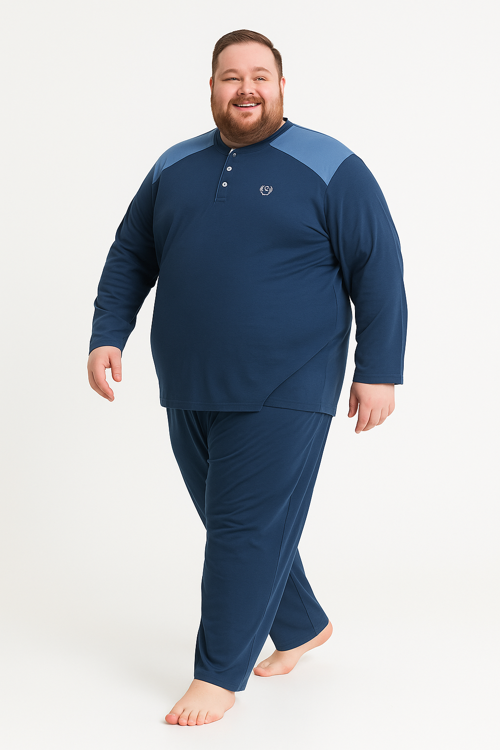 Erkek Yüksek Kalite İnterlok Penye Büyük Beden Pijama Takımı 18540