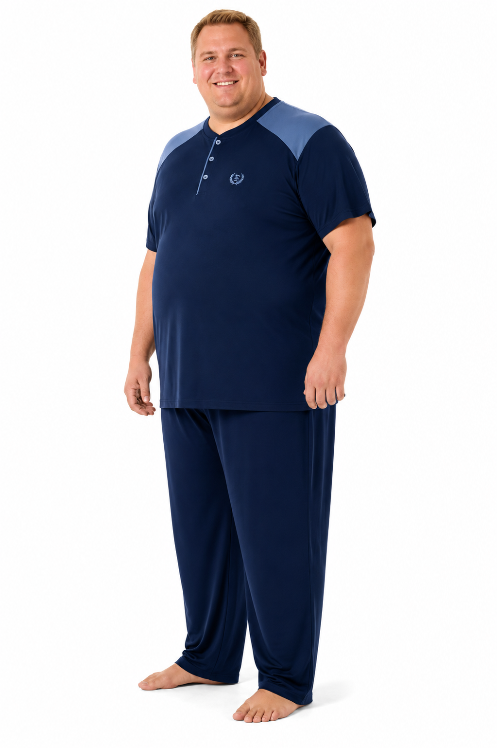 Erkek Yüksek Kalite Kısa Kollu Büyük Beden Pijama Takımı 19497
