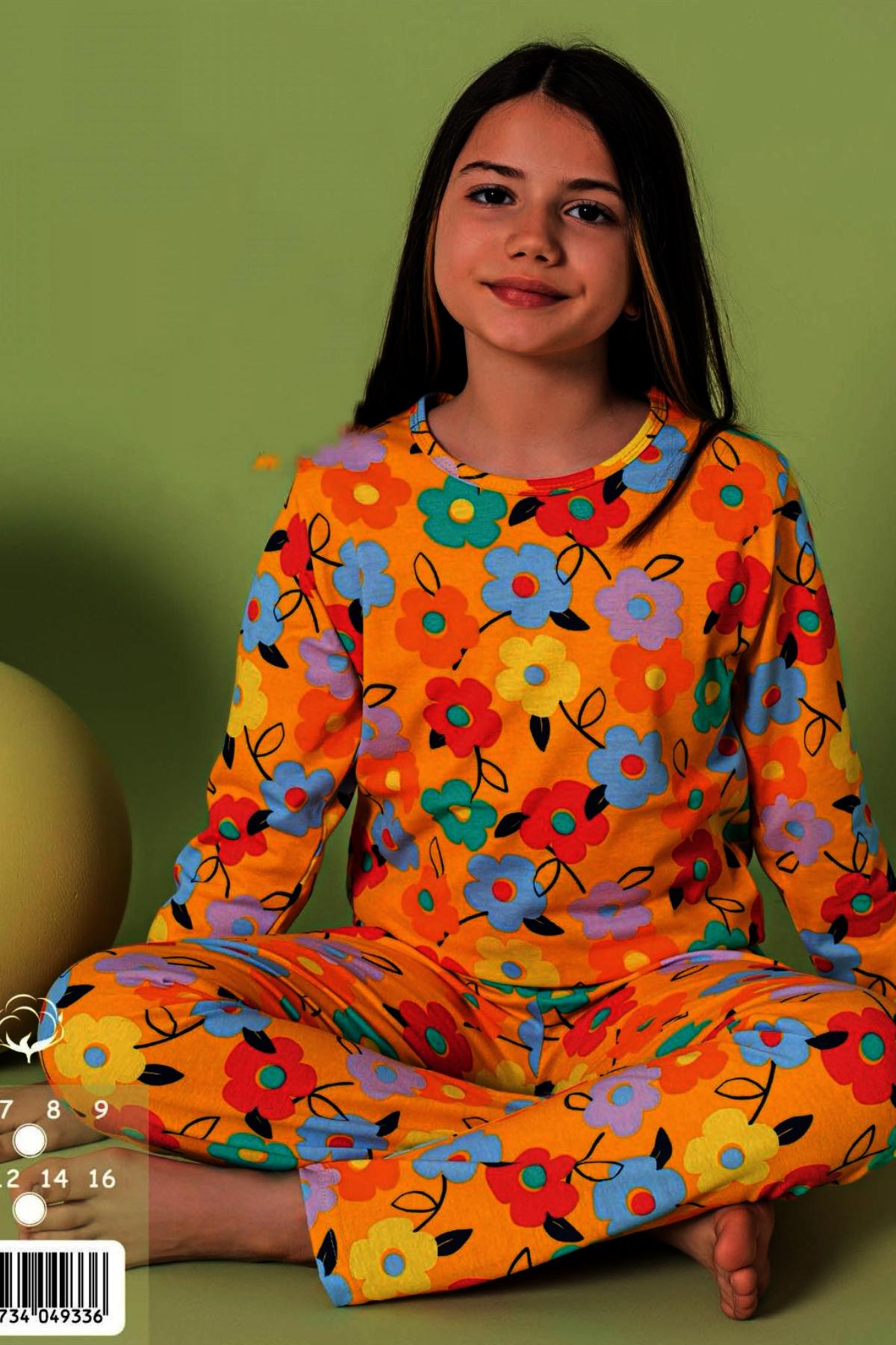 Yeni Model Kız Çocuk Pijama Takımı K059