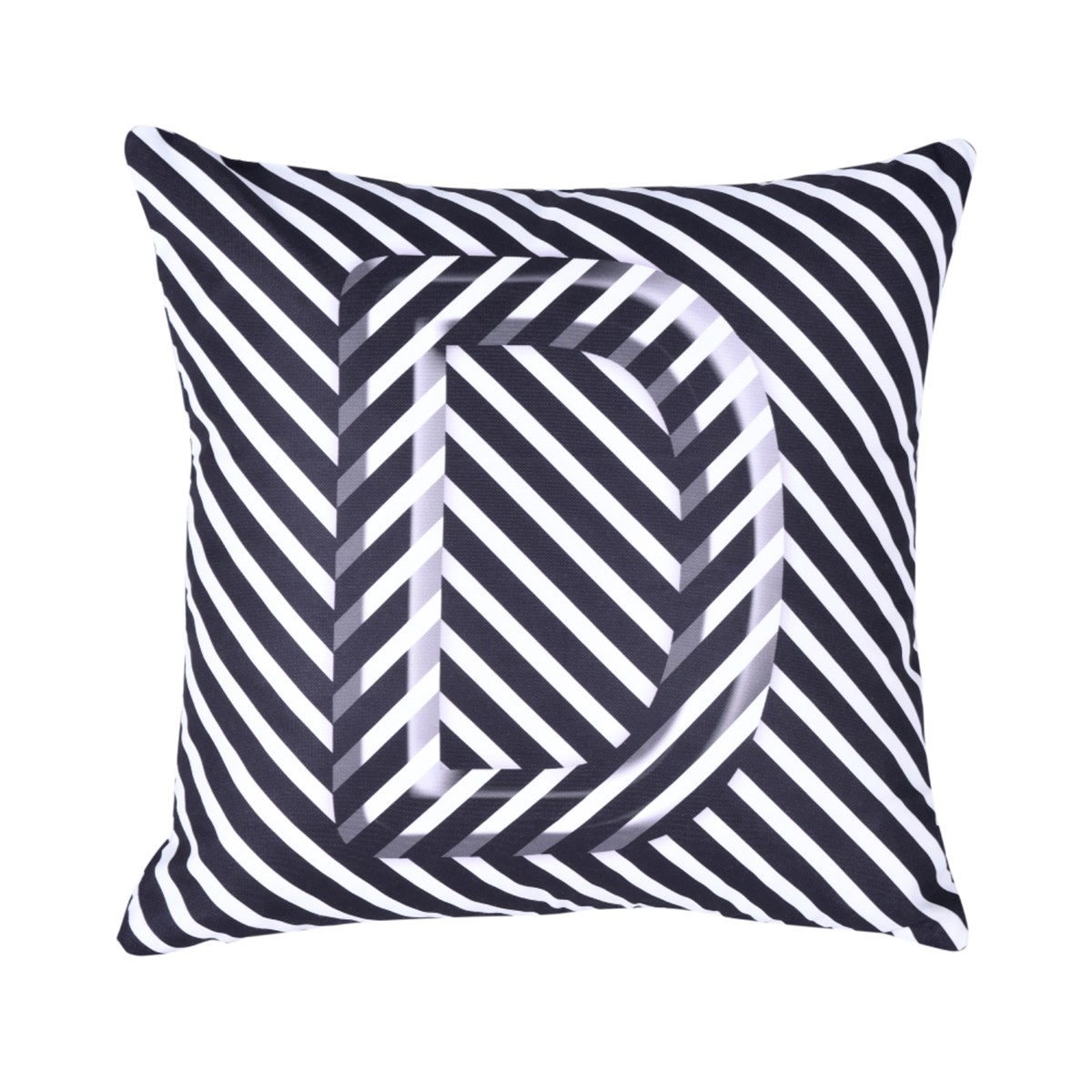 D Harfli Kırlent Çift Taraflı 45x45 cm