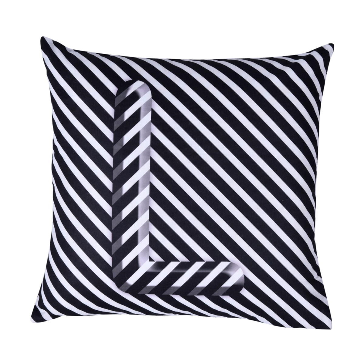 L Harfli Kırlent Çift Taraflı 45x45 cm