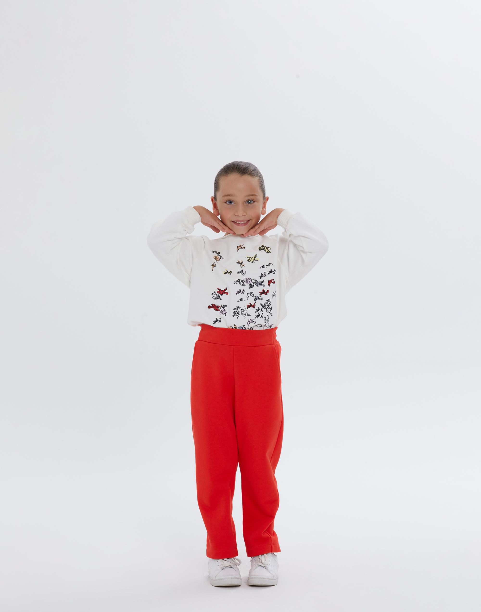 Arka Bel Lastikli Cepli Kırmızı Kız Çocuk Pantolon - junior, designer dresses, bachelorette, party dresses and graduation dresses.