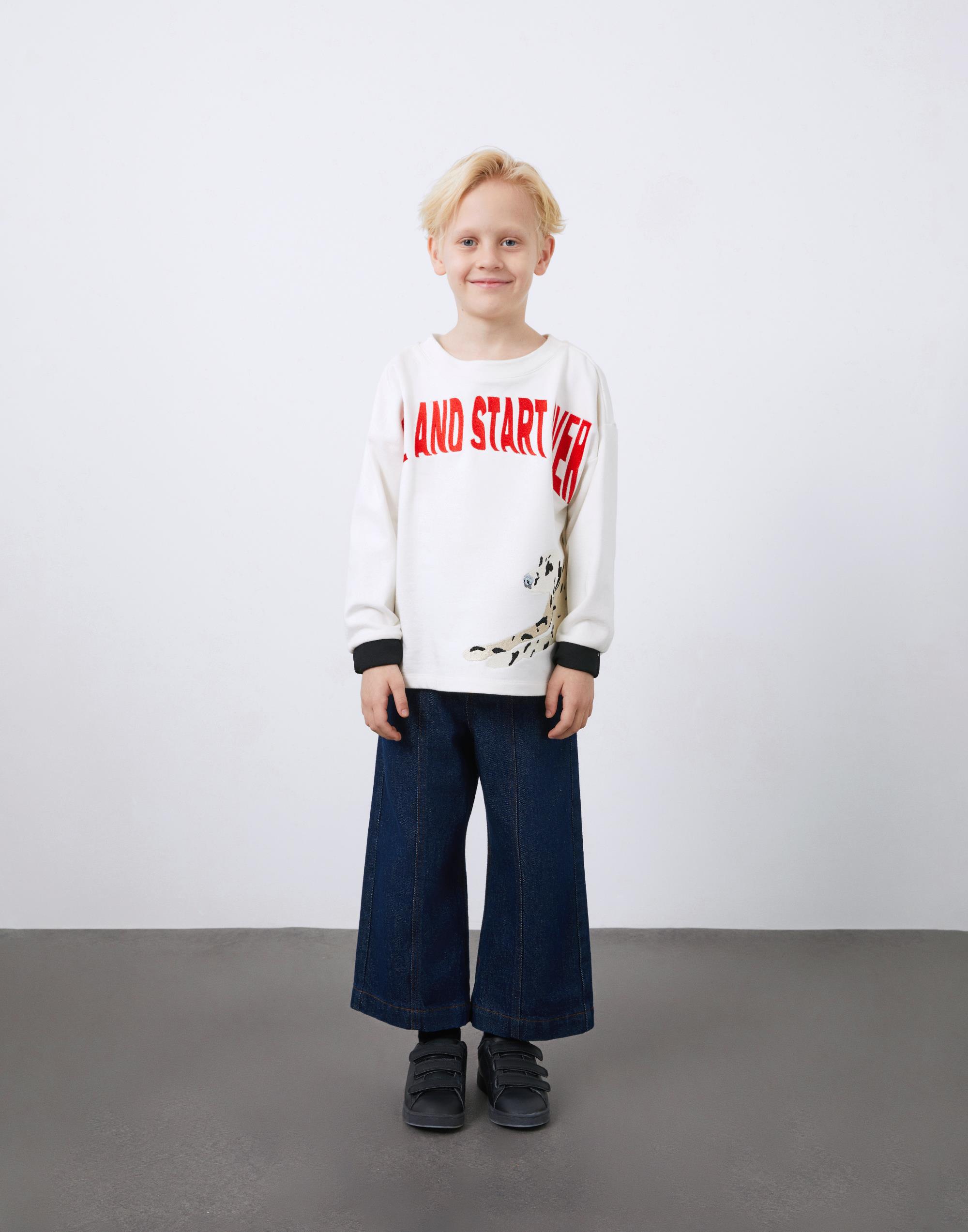 Beden Nakış Detaylı Ekru Unisex Sweatshirt - junior, designer dresses, bachelorette, party dresses and graduation dresses.