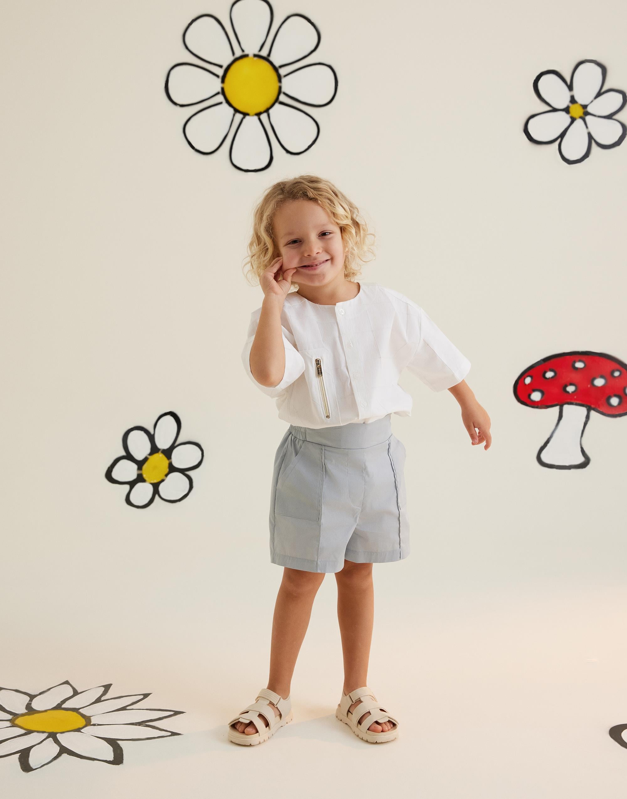 Cepli Kısa Kollu Beyaz Gömlek - junior, designer dresses, bachelorette, party dresses and graduation dresses.