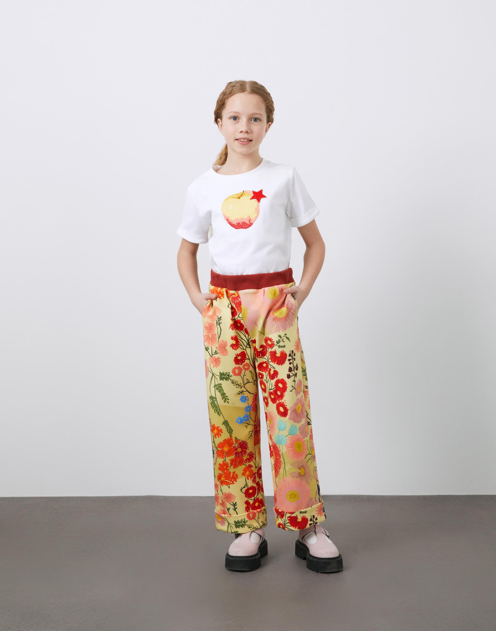 Çicek Baskılı Kız Çocuk Bol Paça Pantolon - junior, designer dresses, bachelorette, party dresses and graduation dresses.