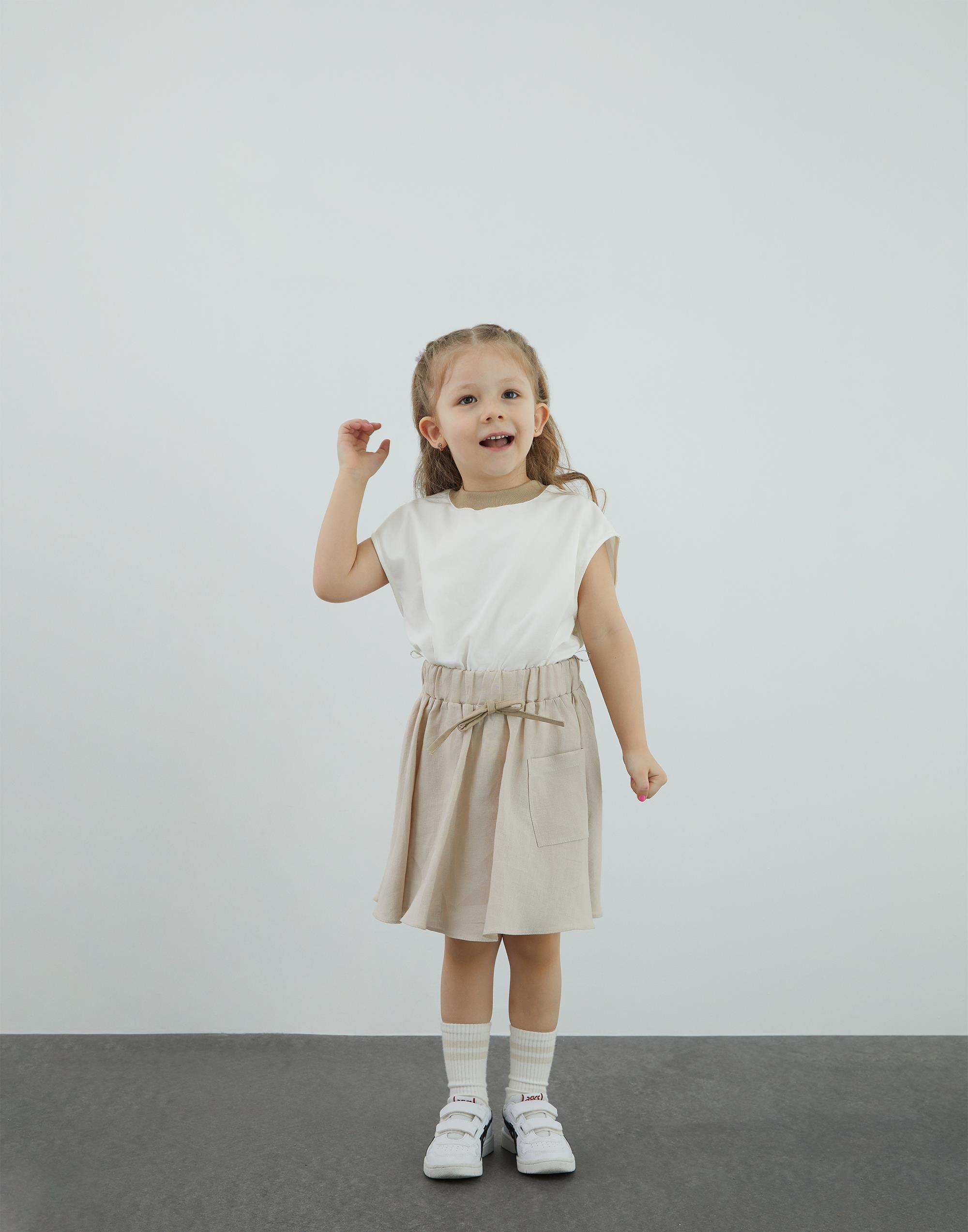 Keten Bej Mini Etek - junior, designer dresses, bachelorette, party dresses and graduation dresses.