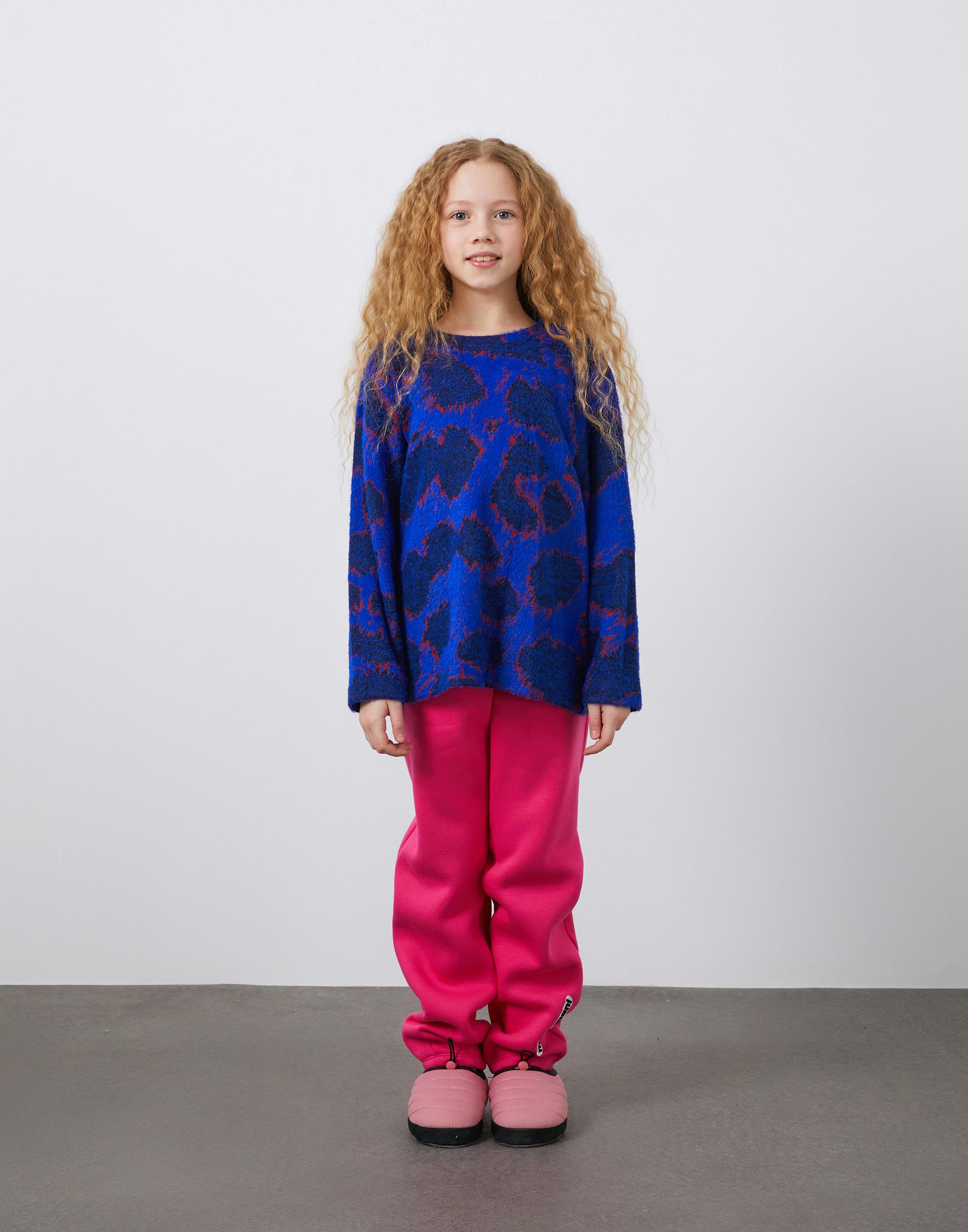 Kız Çocuk Lacivert Jakarlı Bluz - junior, designer dresses, bachelorette, party dresses and graduation dresses.