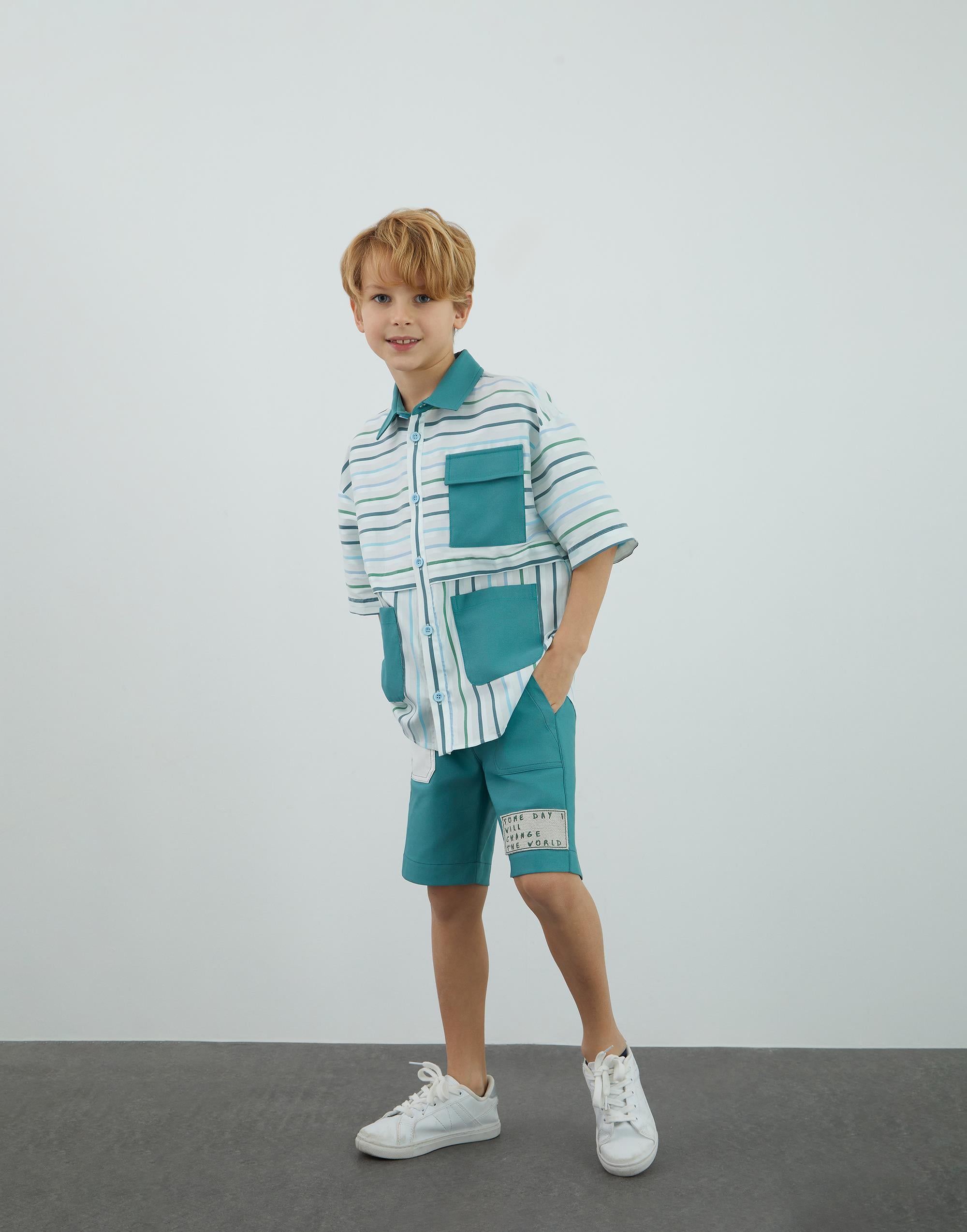 Kontrast Garnili Gömlek - junior, designer dresses, bachelorette, party dresses and graduation dresses.