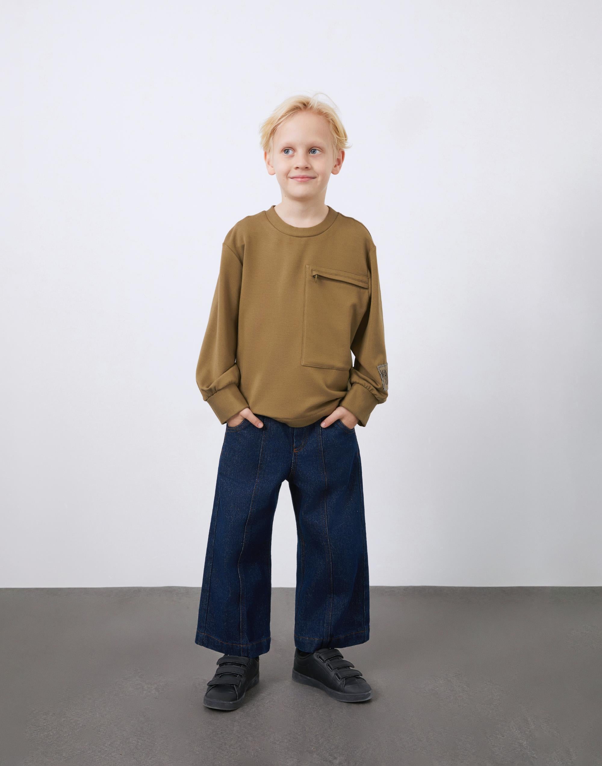 Nakış ve Cep Detaylı Yeşil Erkek Çocuk Sweatshirt - junior, designer dresses, bachelorette, party dresses and graduation dresses.