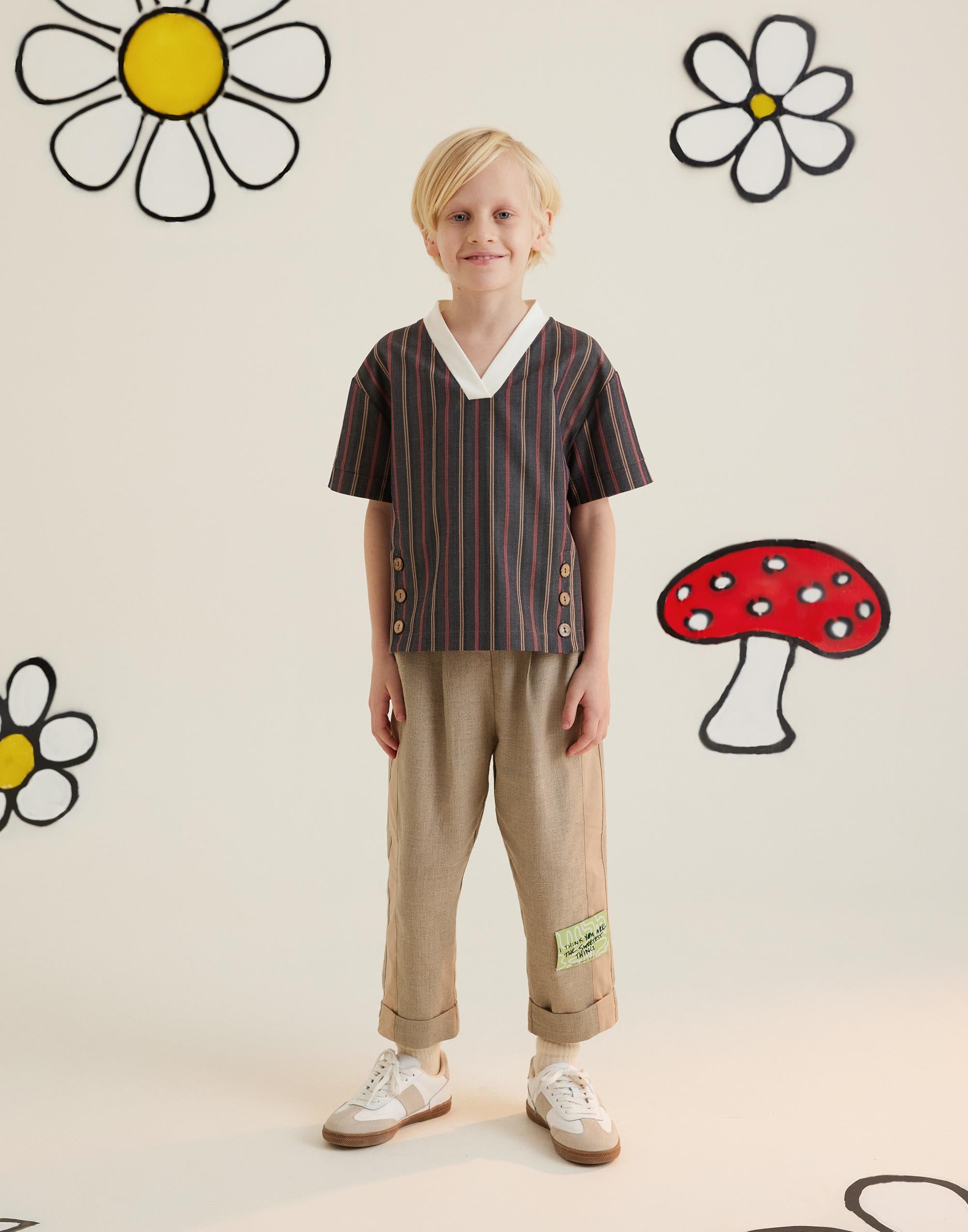 Yırtmaç Ve Düğme Detaylı Lacivert T-Shirt - junior, designer dresses, bachelorette, party dresses and graduation dresses.