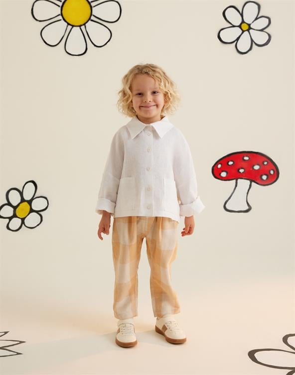 Asimetrik Kalıplı Desenli Turuncu Pantolon - junior, designer dresses, bachelorette, party dresses and graduation dresses.