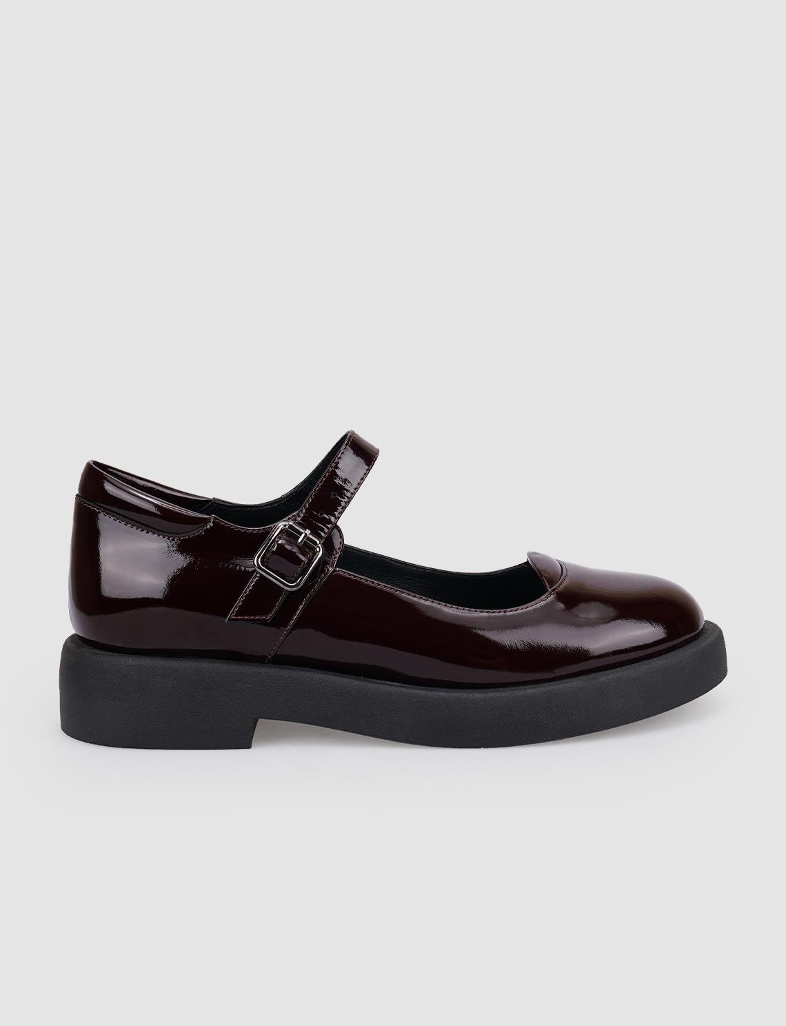 %100 Hakiki Deri Bordo Kadın Ayakkabı