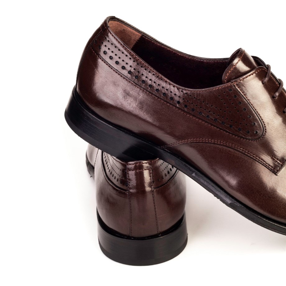 Hakiki Deri Özel Tasarım Kahverengi Bağcıklı Erkek Klasik Ayakkabı | Cabani