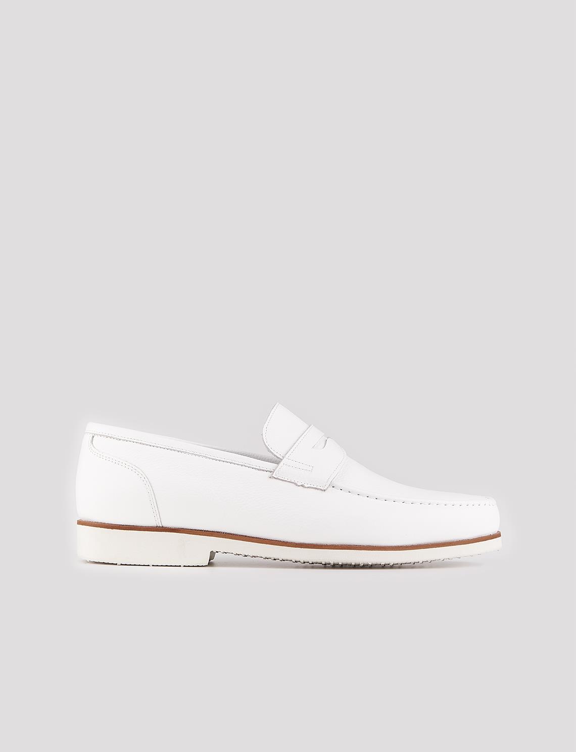 Hakiki Deri Beyaz Erkek Klasik Günlük Ayakkabı | Cabani