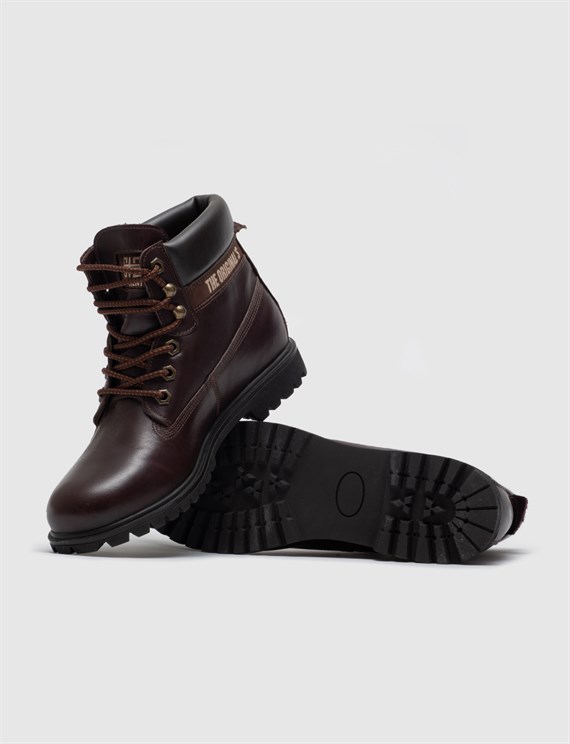 Women Brown Genuine Leather Lace Up Boots