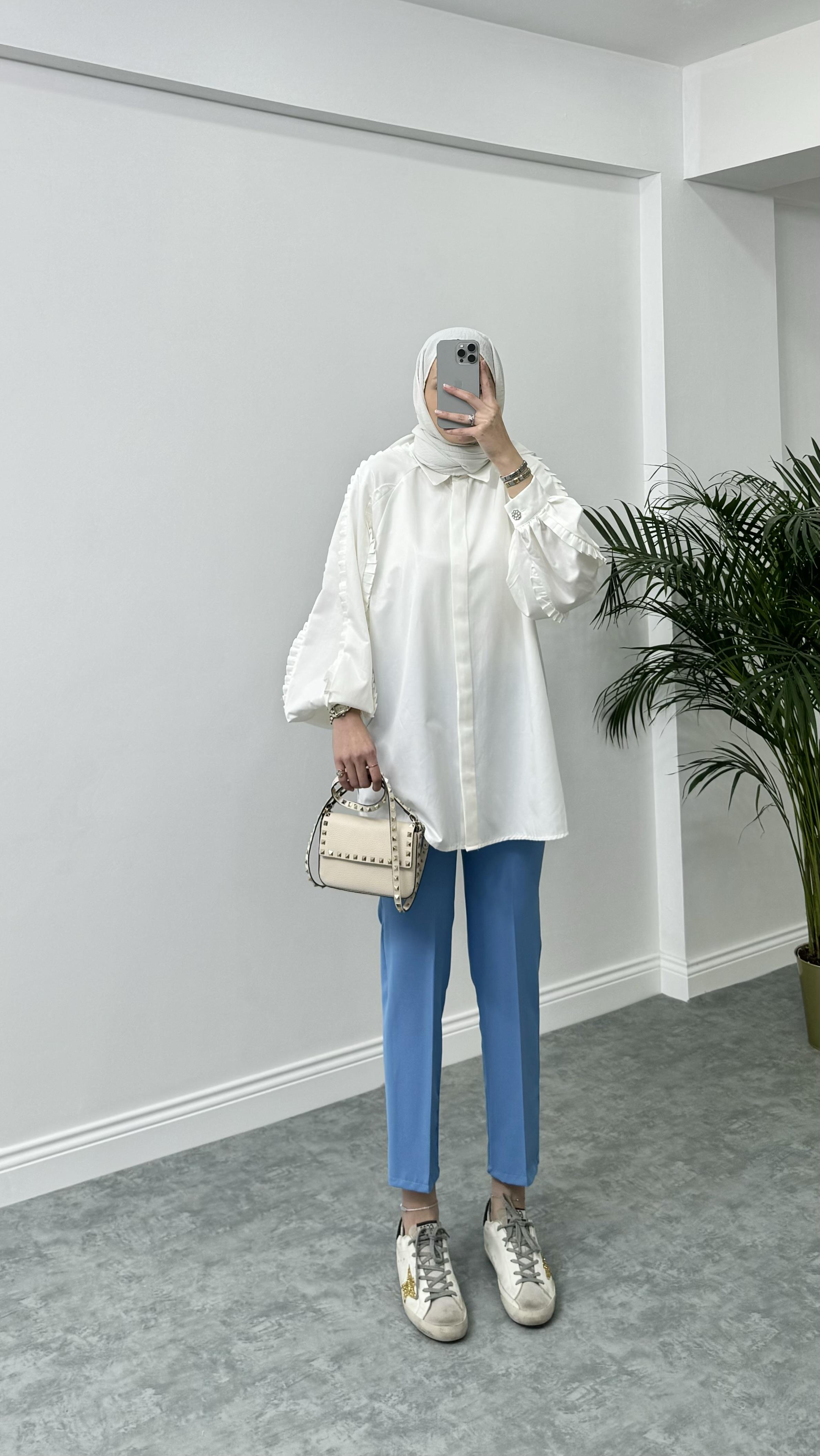 Eva Havuç Pantolon Mavi