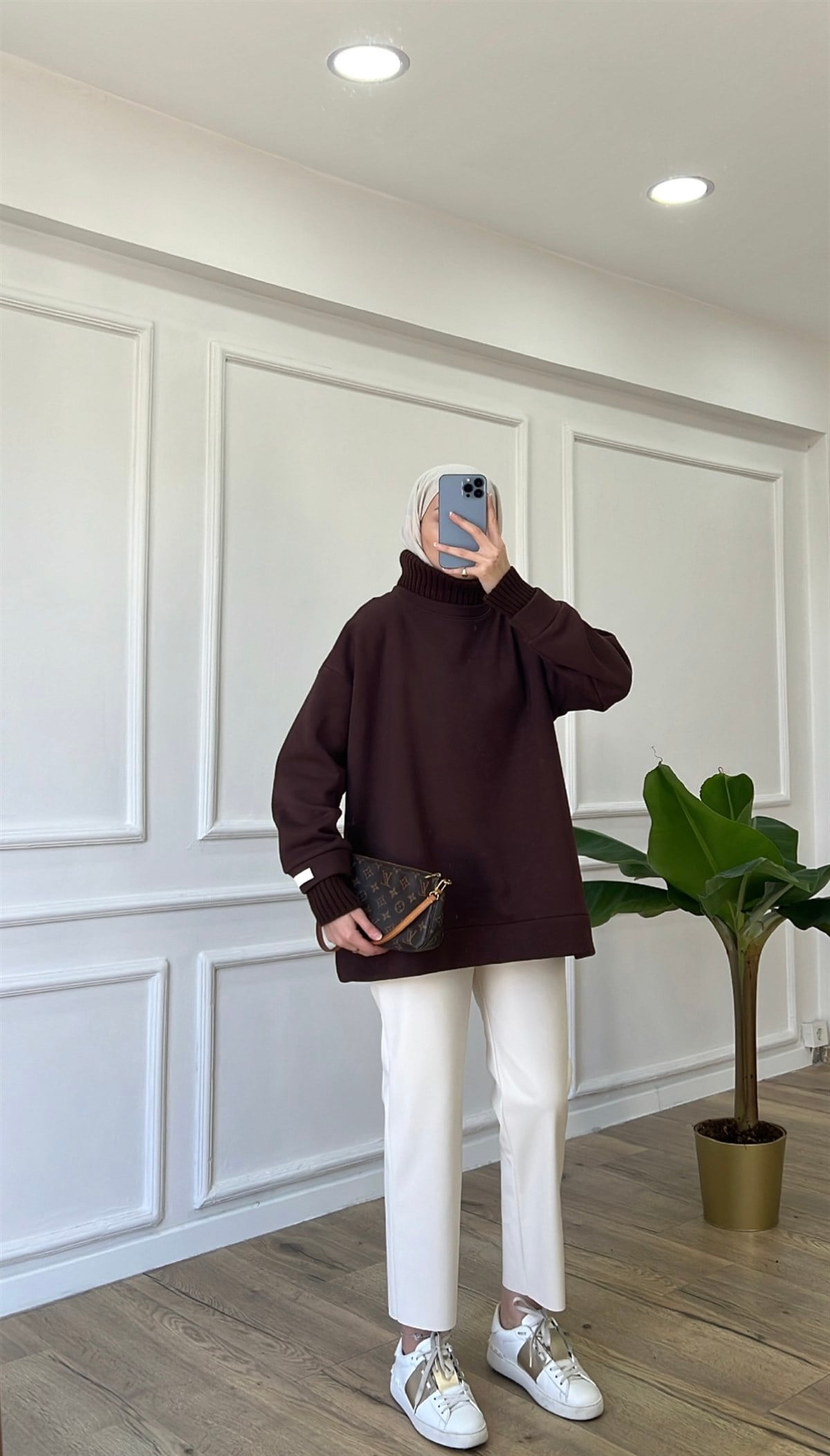 Acı Kahve - Fitilli Boğazlı Sweatshirt