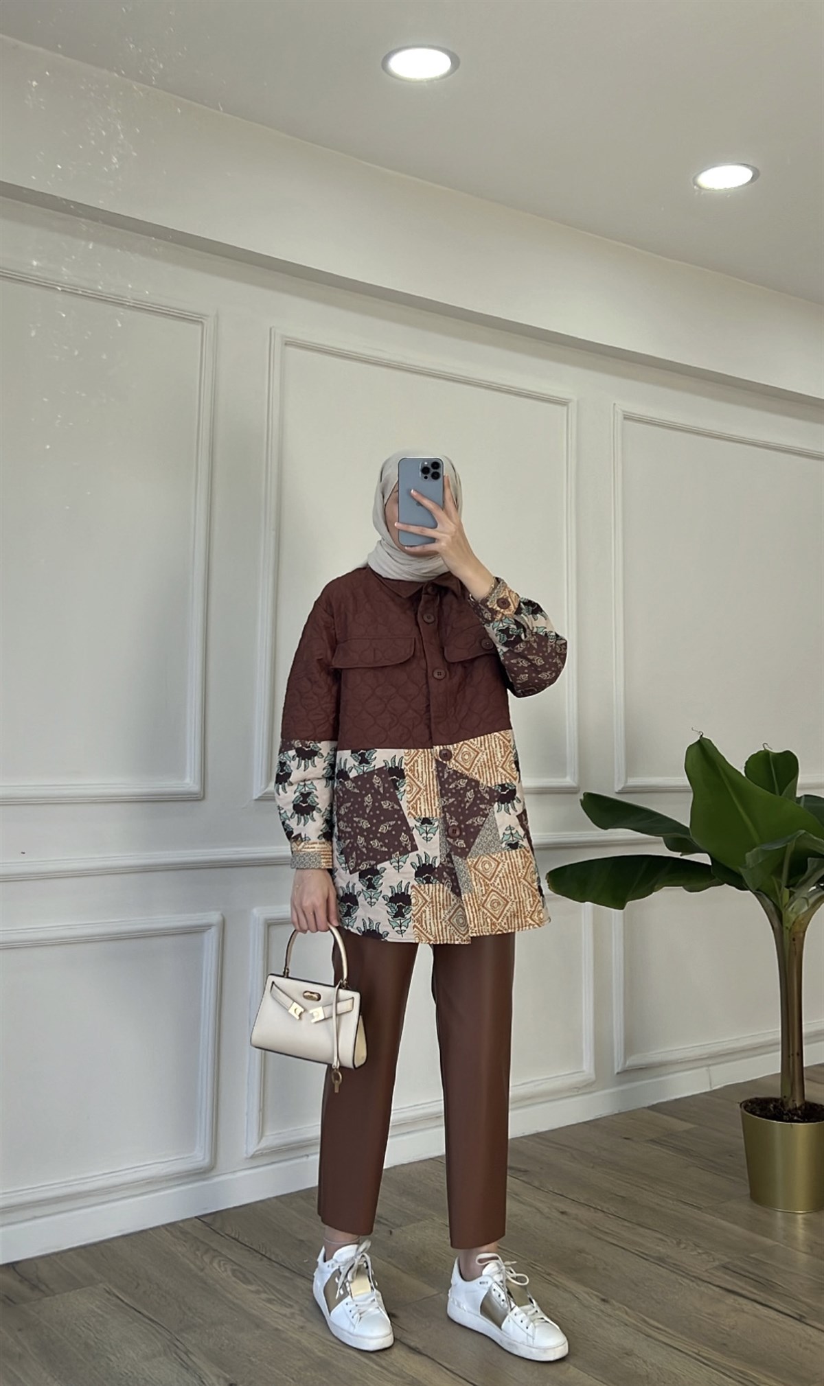 Acı Kahve Kesik Deri Pantolon