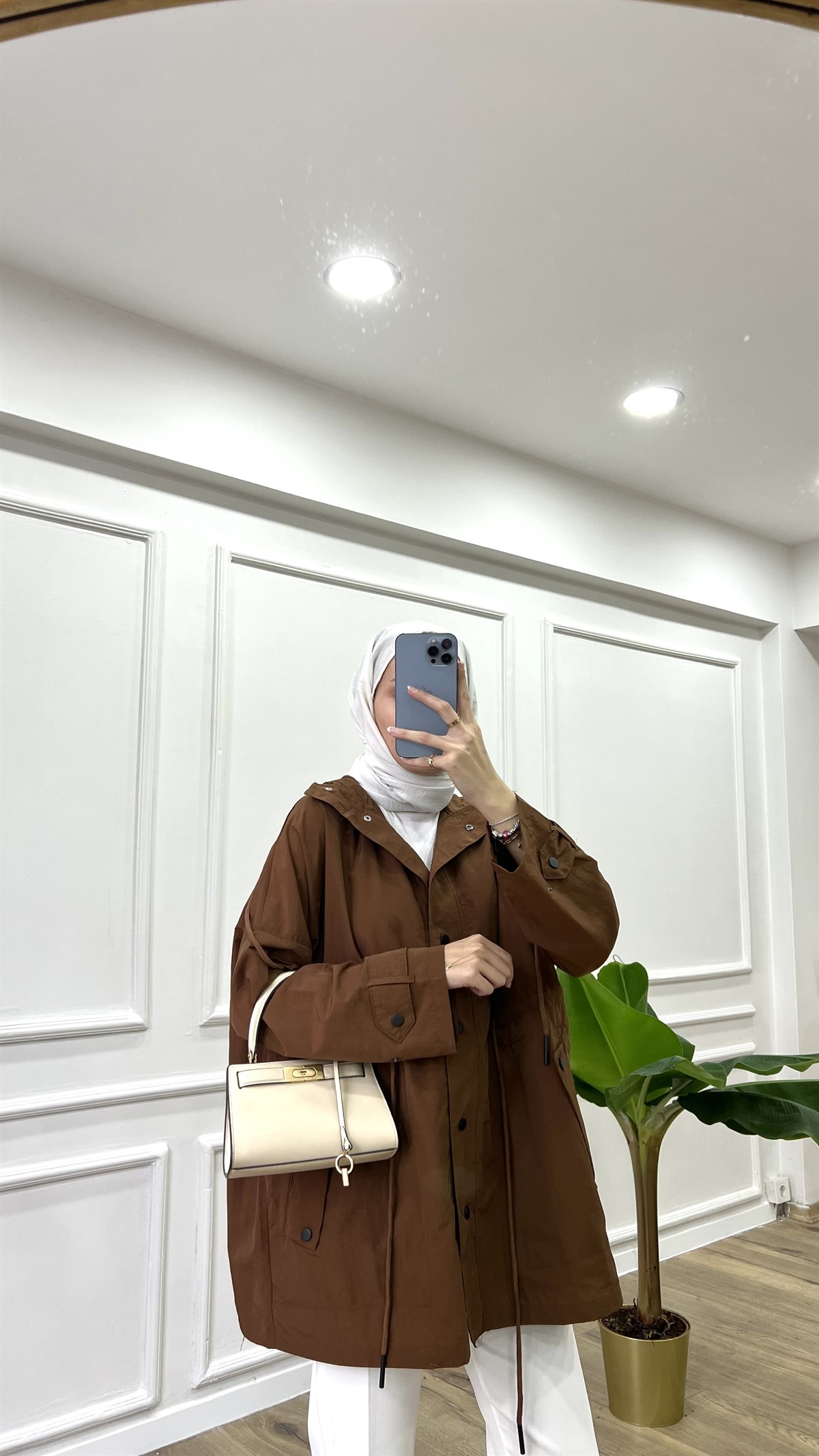 Belden Büzgülü Trenç - Acı Kahve