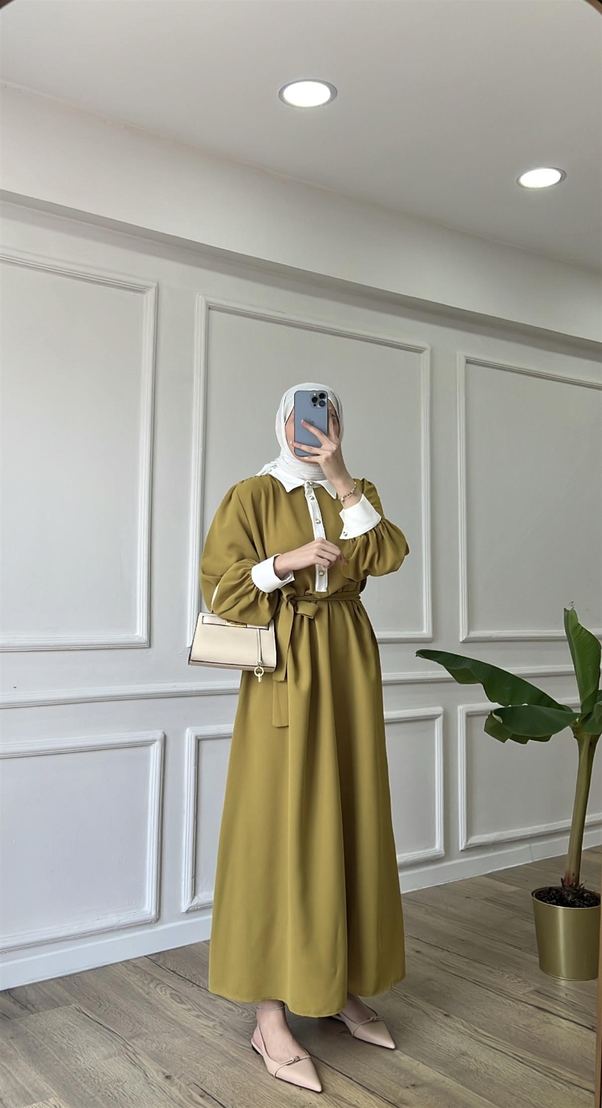 Bella Elbise - Yağ Yeşili 