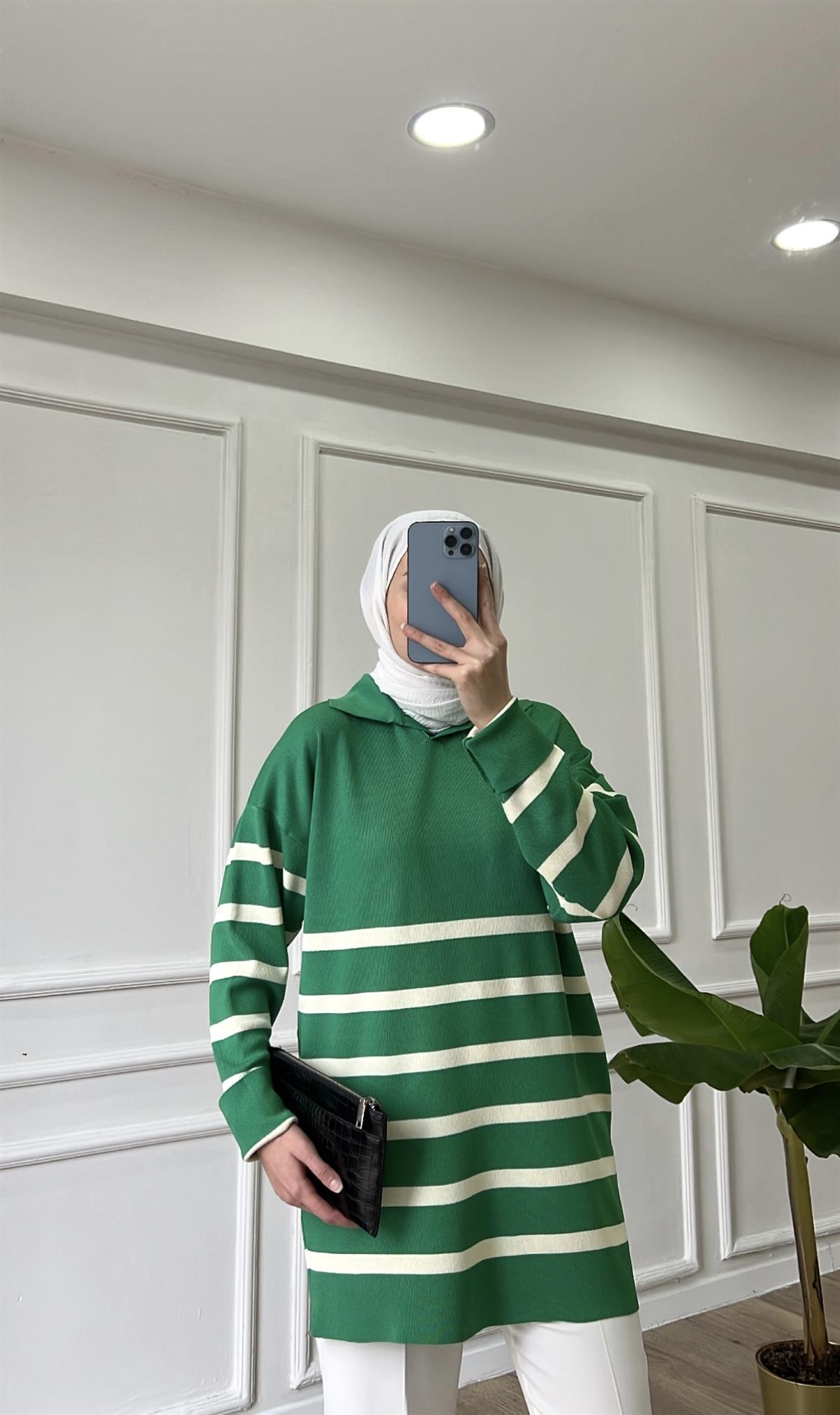 Benetton - Çizgili Merserize Tunik