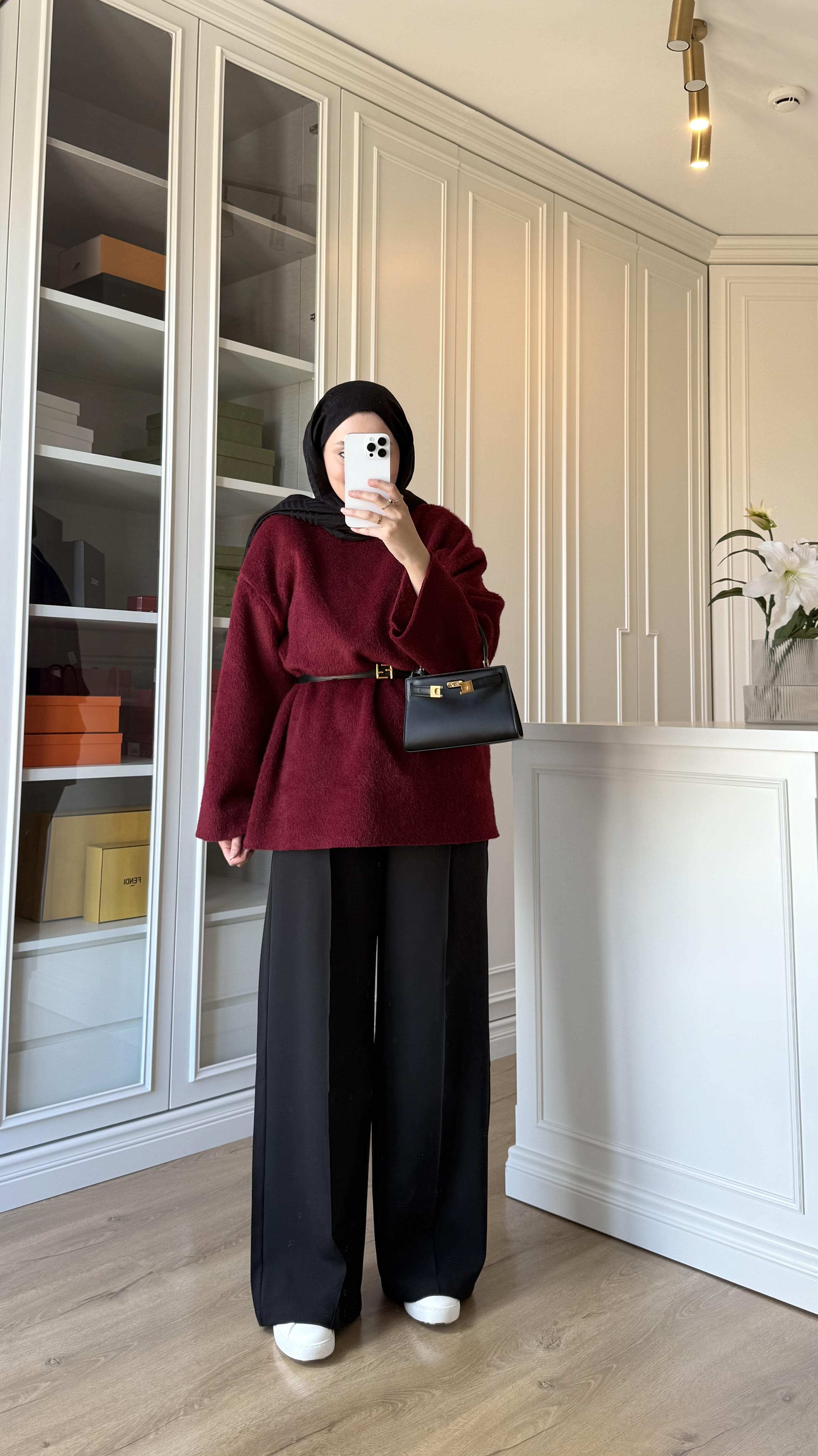 Çımalı Krep Pantolon Siyah
