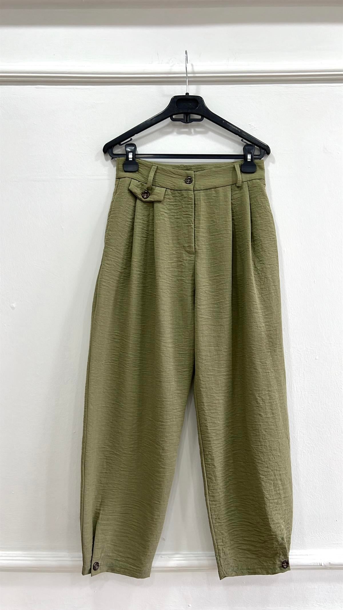 Elsiya Keten Pantolon - Bej 