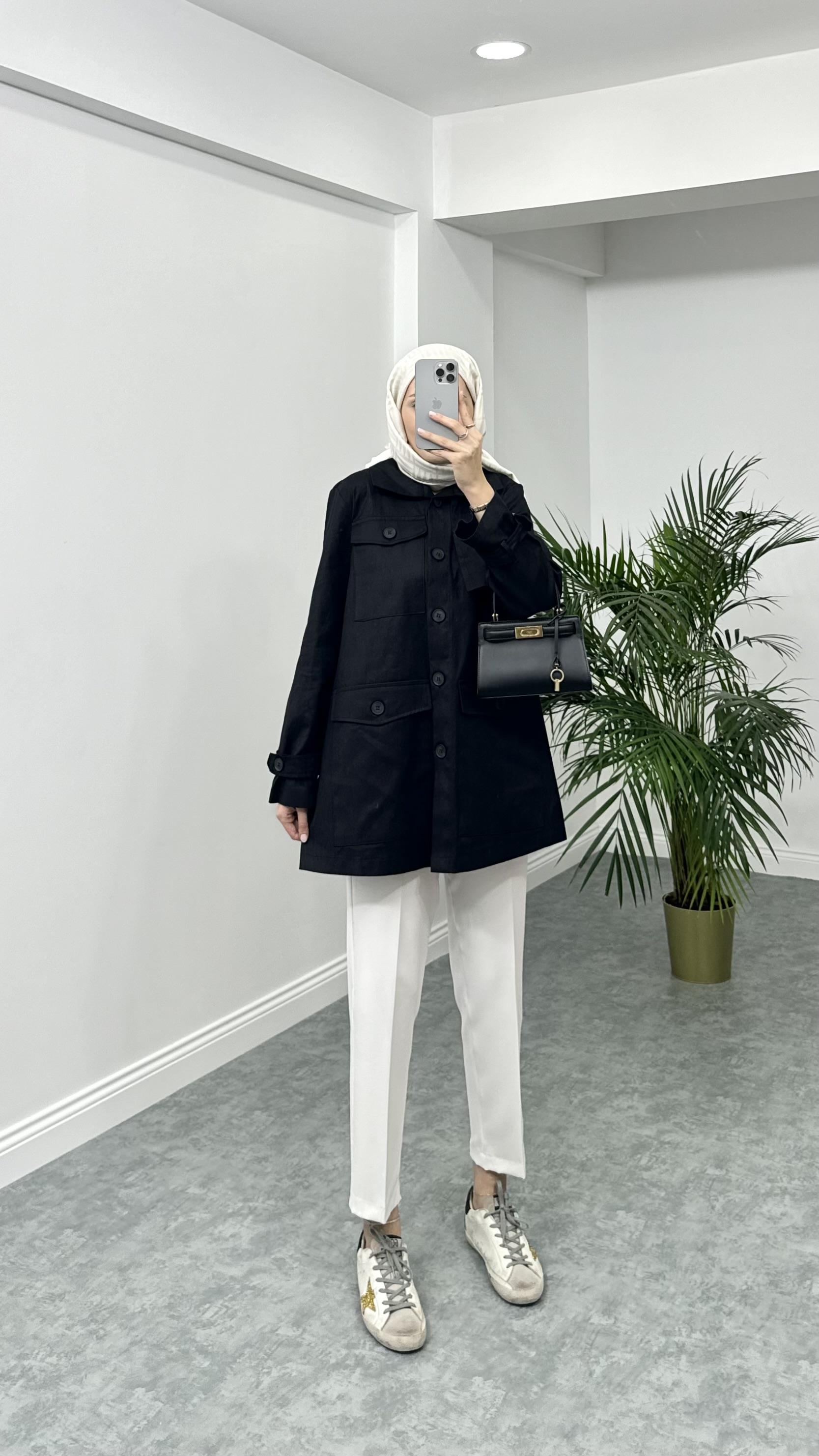 Gabardin Ceket Siyah