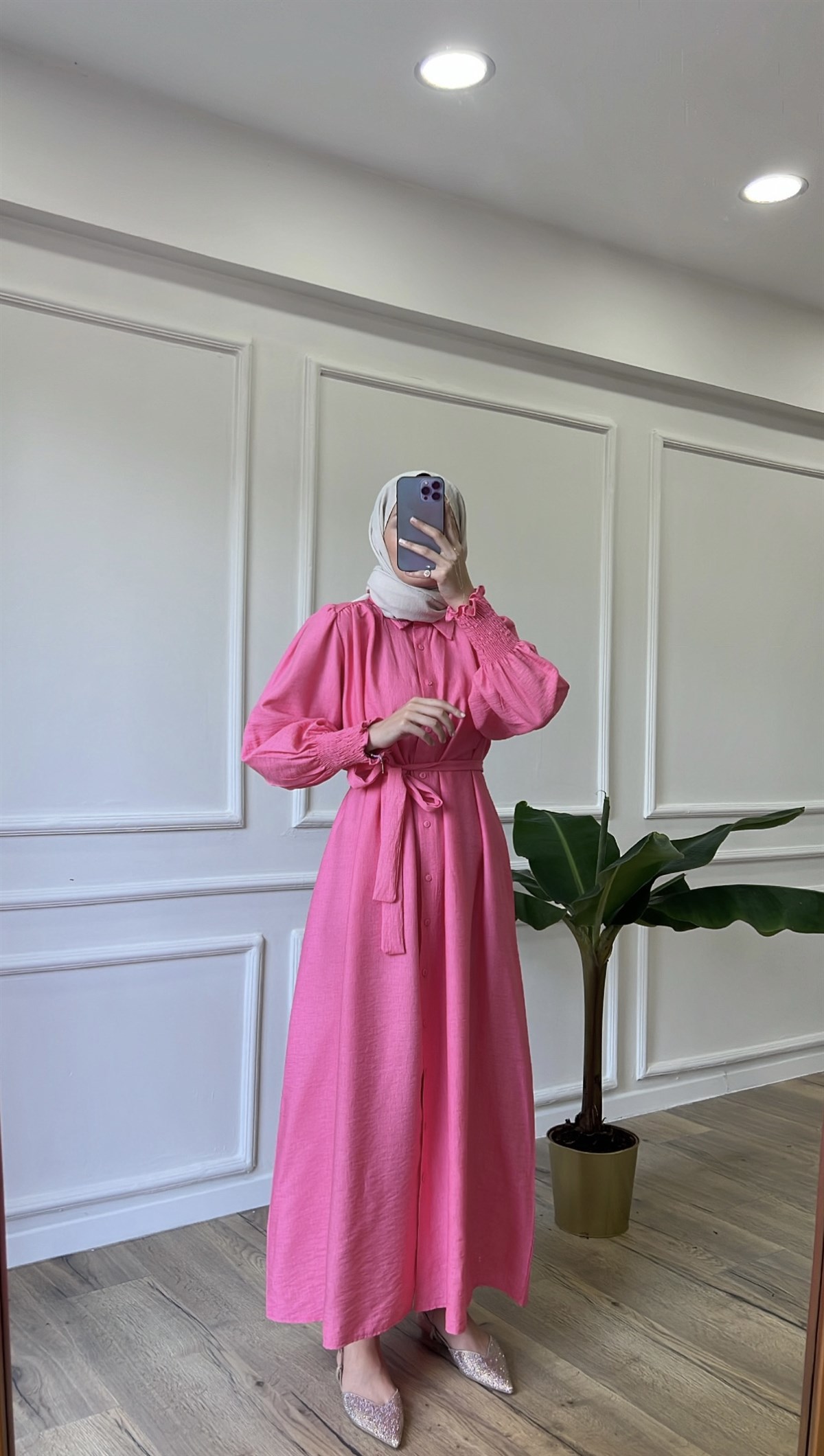 Gömlek / Elbise - Pembe