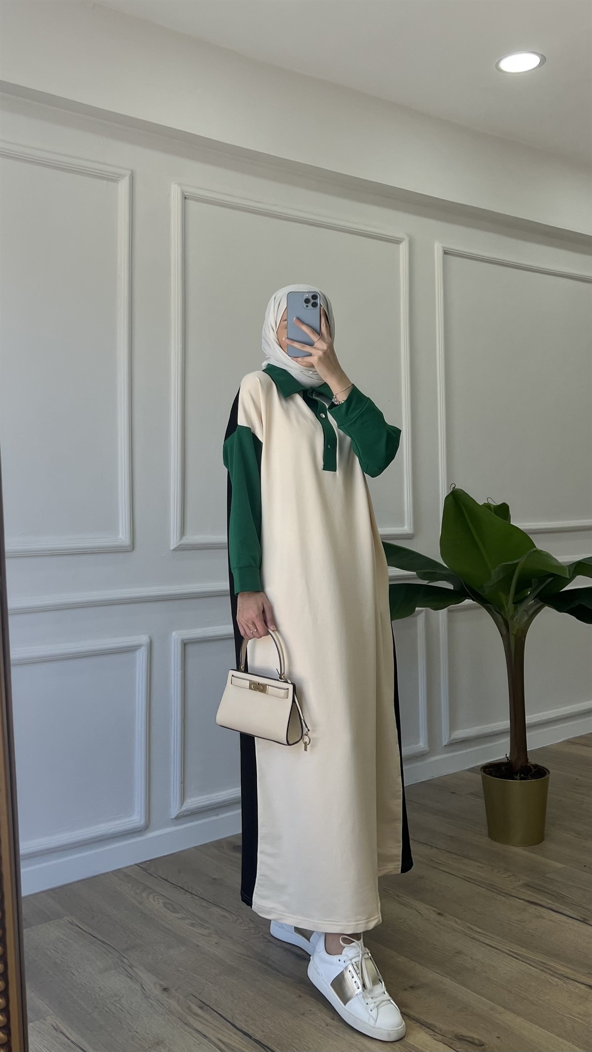 İki İplik Elbise - Bej