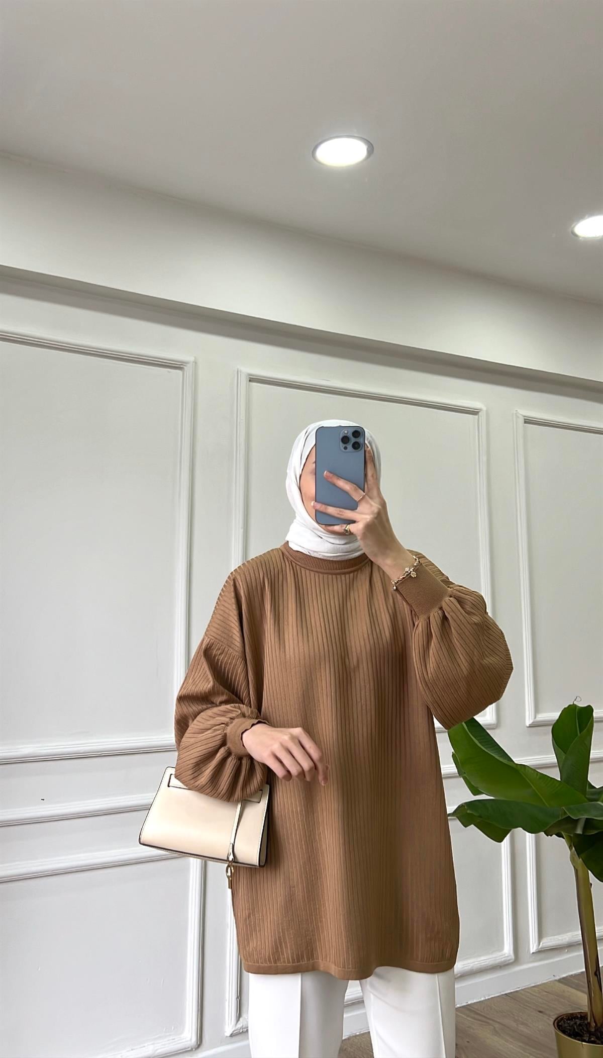 Kahve - Merserize Tunik 