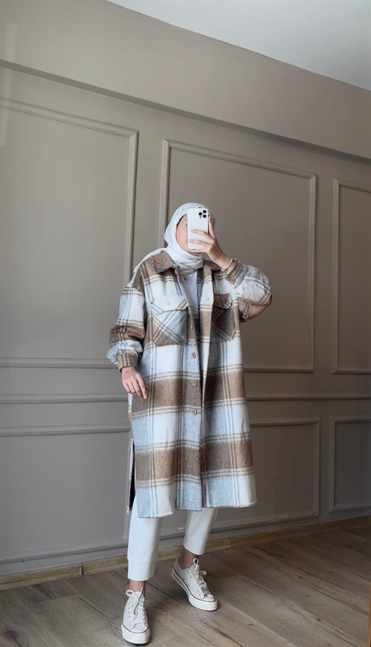 Kahve Uzun Oduncu Gömlek