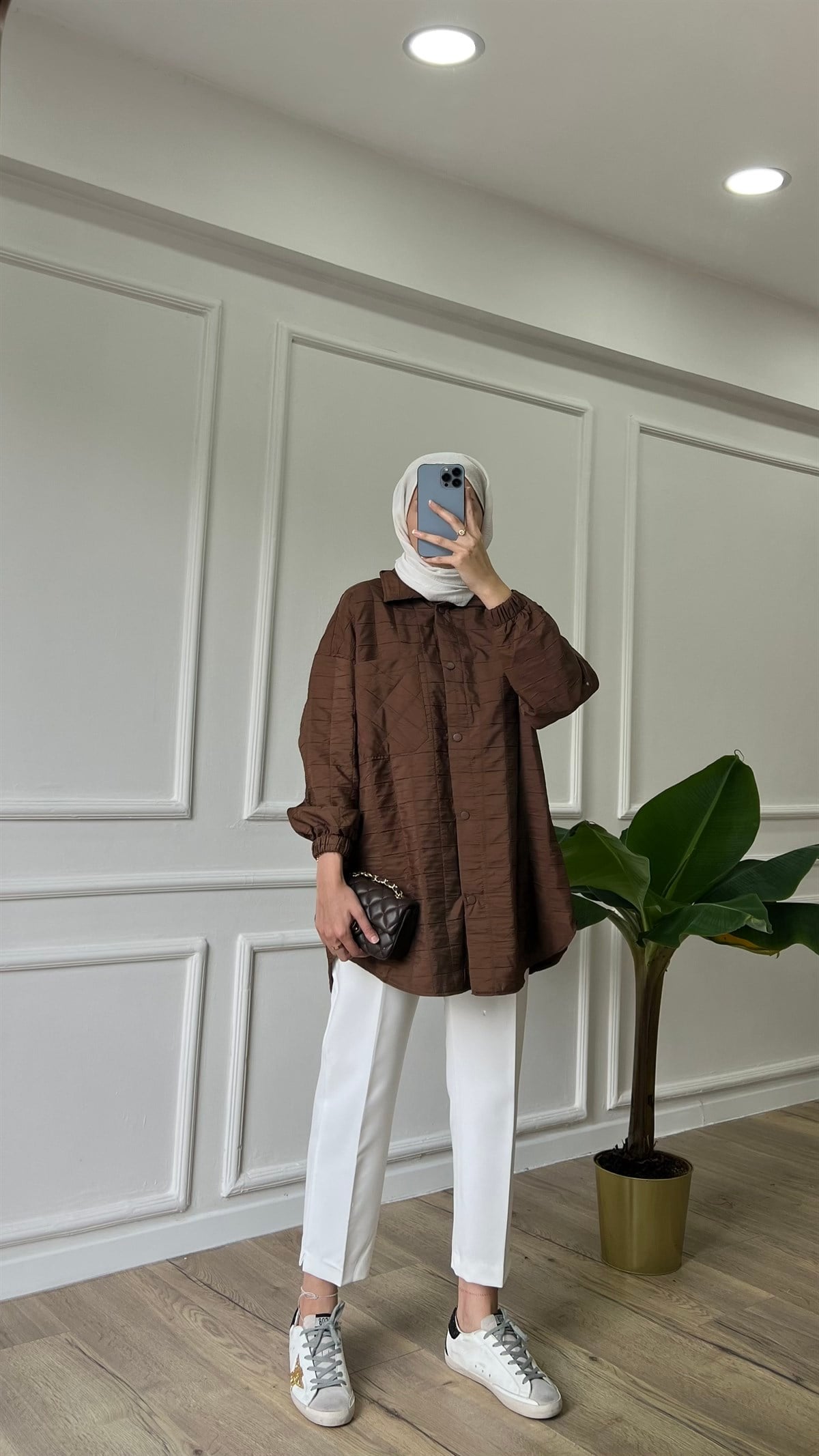 Kapitone Ceket - Acı Kahve