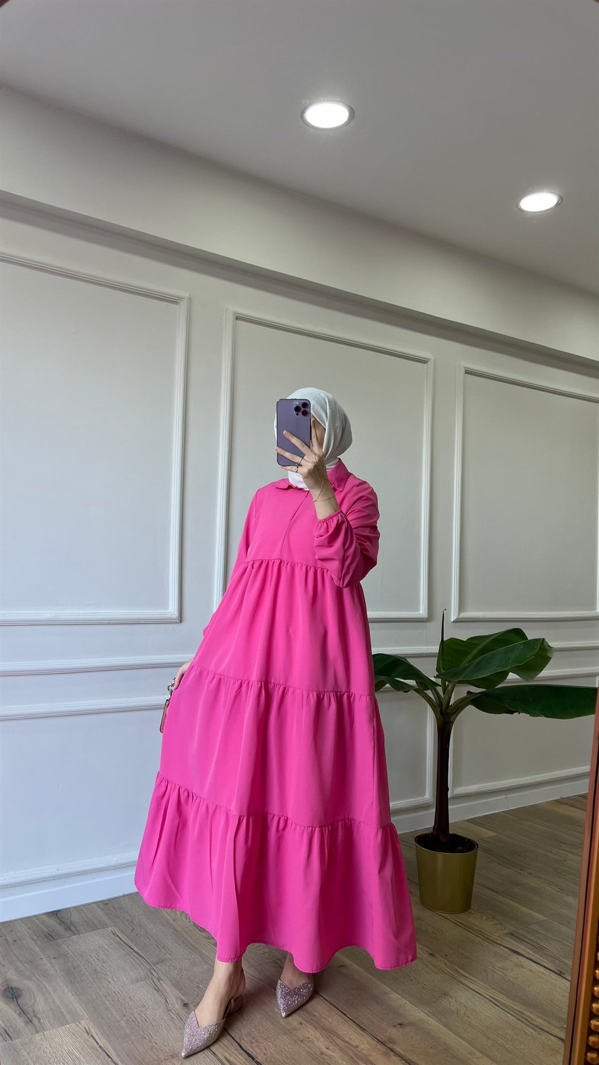 Kat Kat Elbise - Pembe