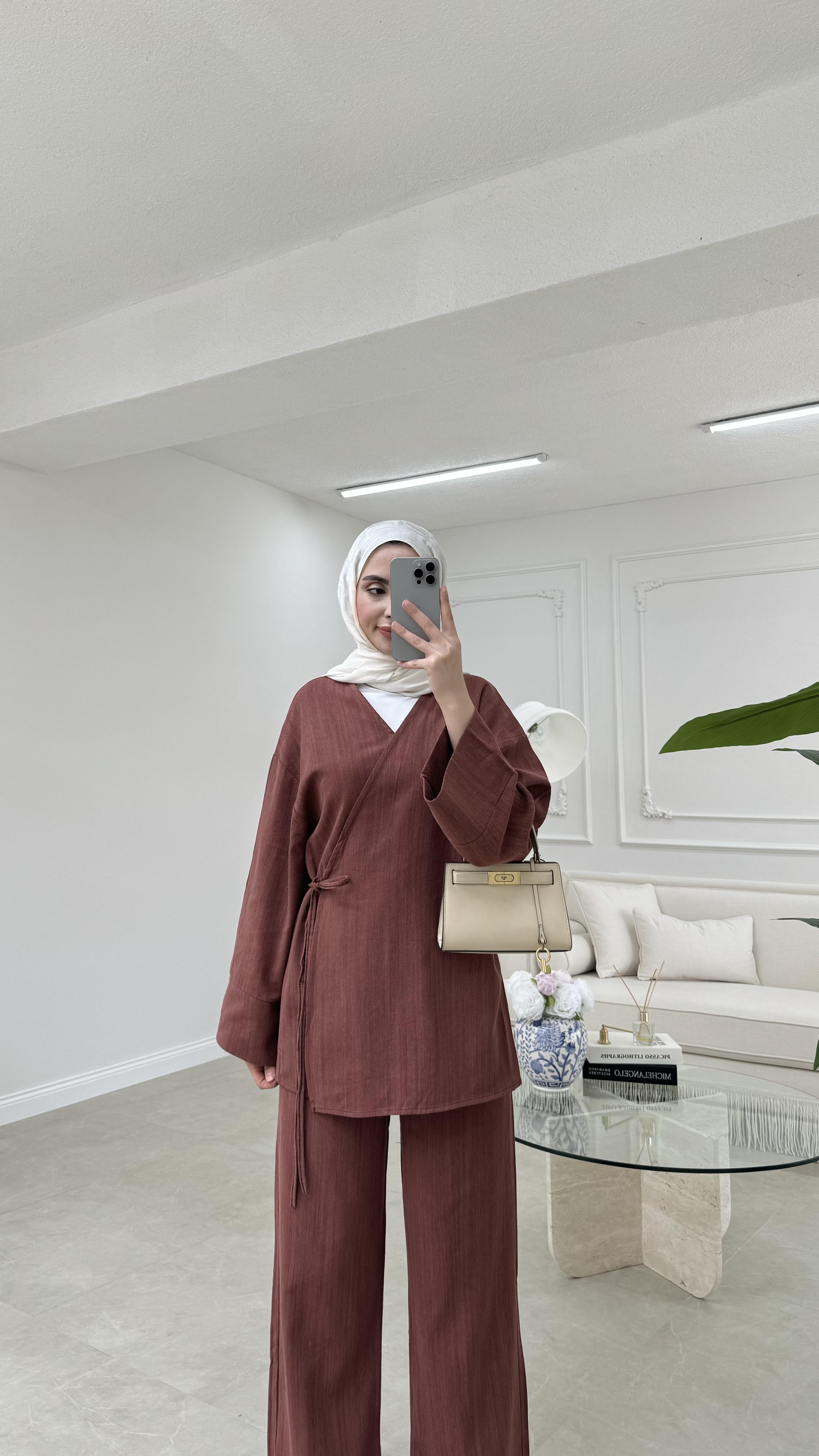 Kimono Keten Takım Kiremit 