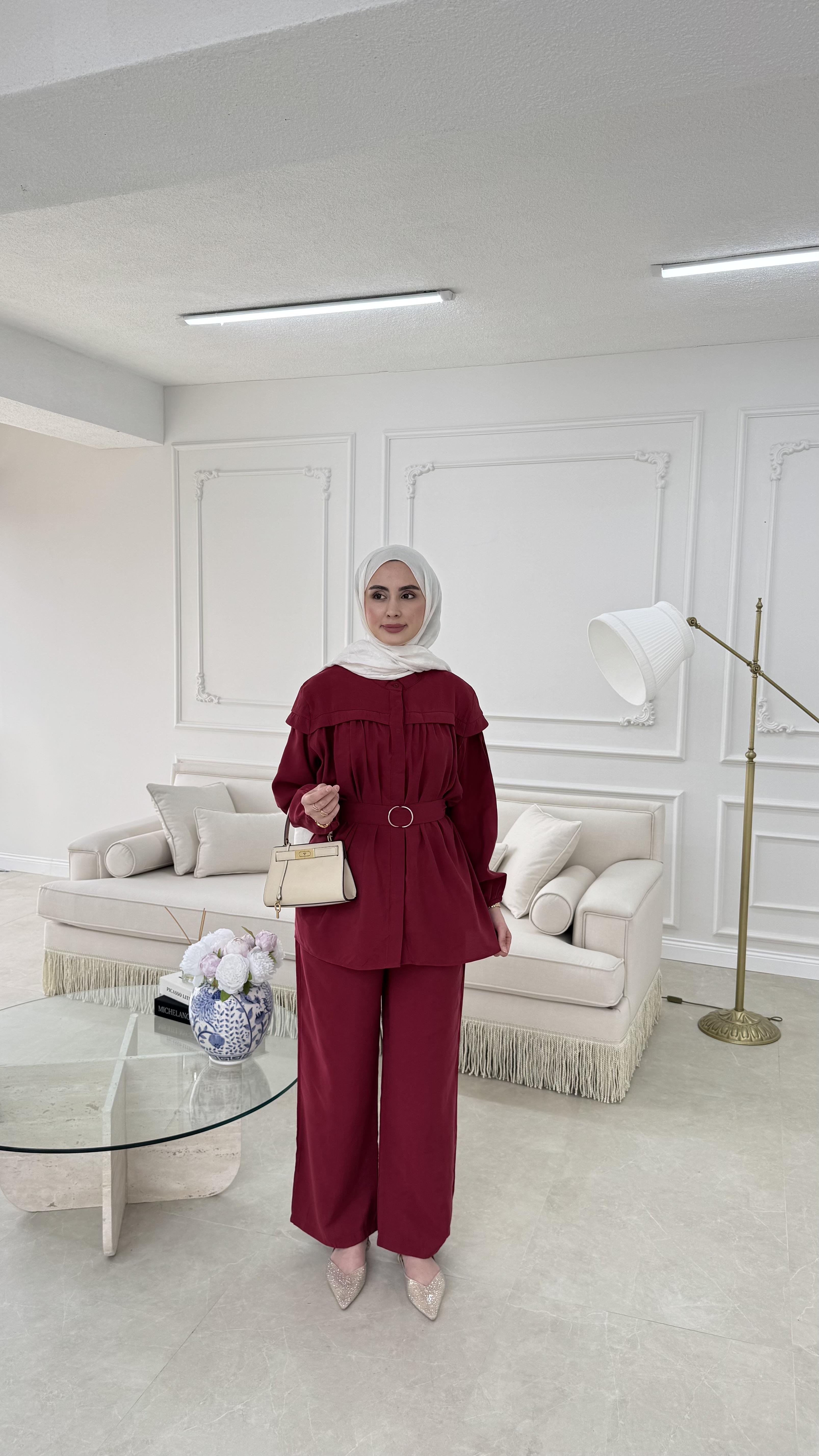 Lavinya Tensel Takım  Bordo