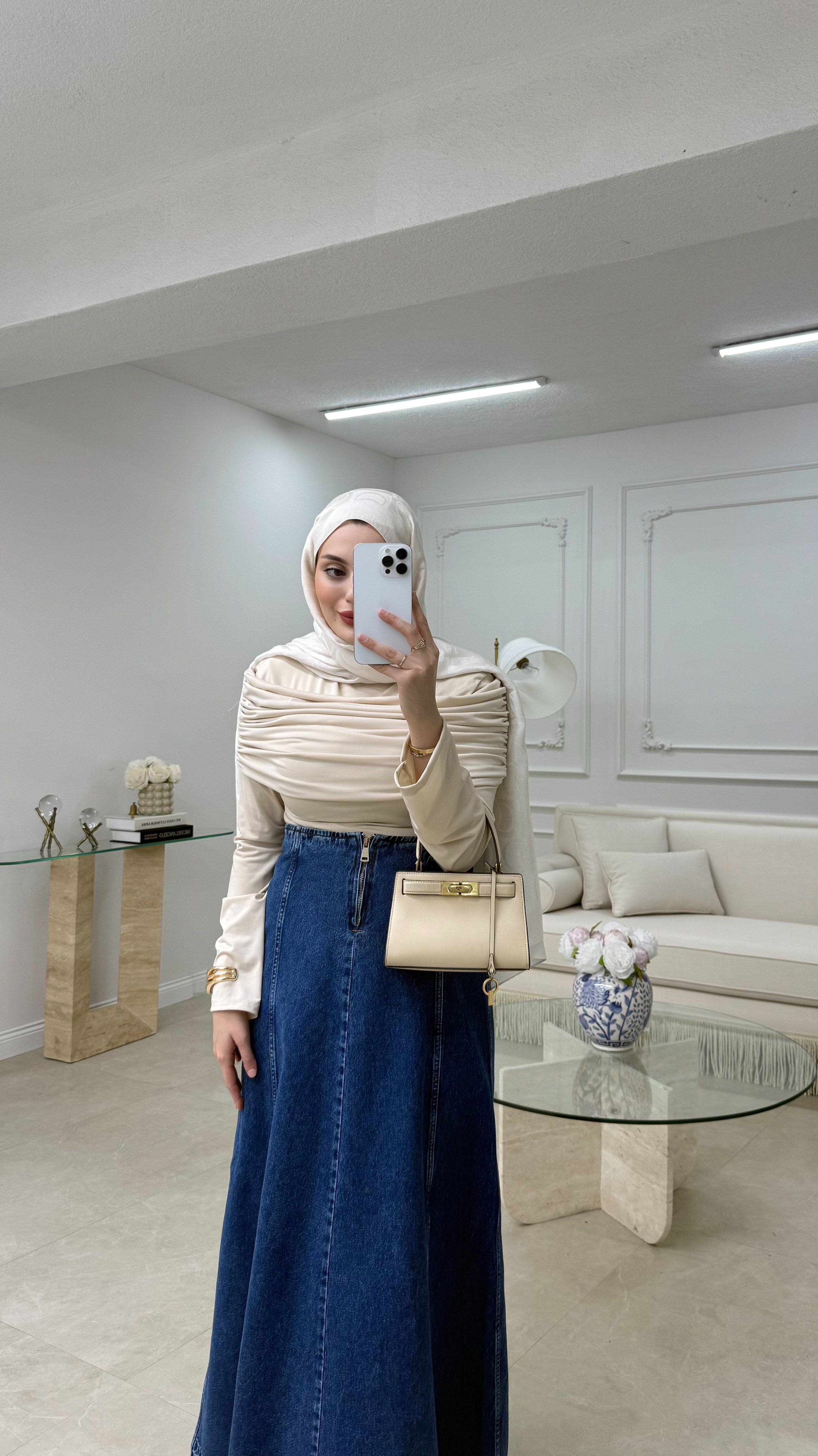 Omuz Detaylı Bluz Vizon