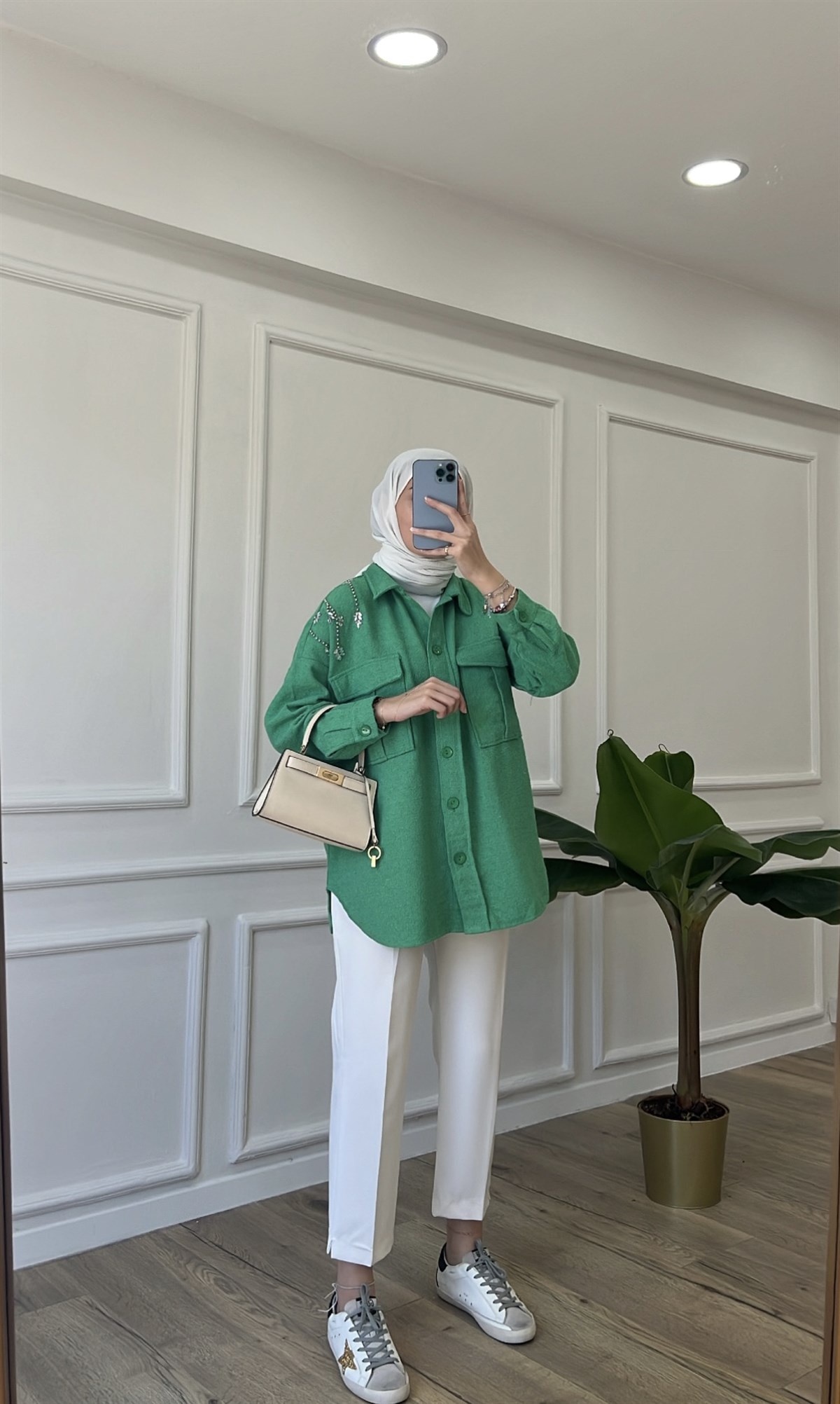 Omuz Detaylı Tüvit Gömlek - Benetton