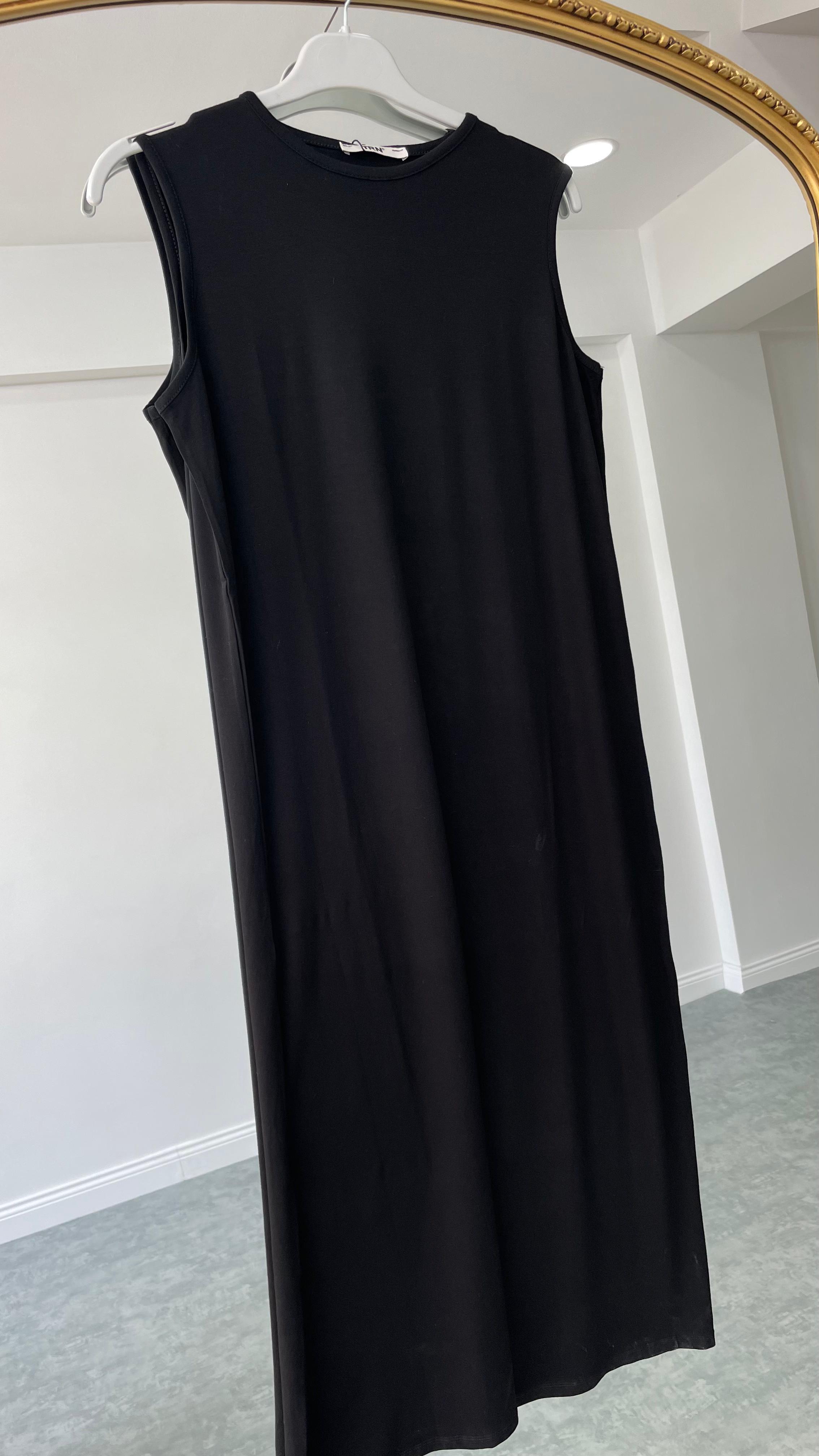 Pamuklu İçlik Elbise Siyah